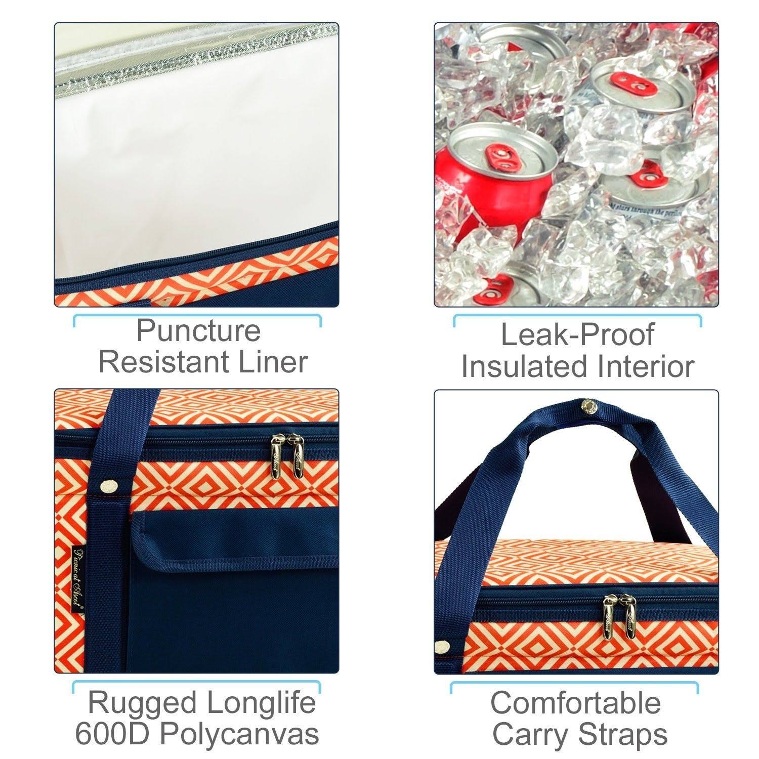 Picnic at Ascot Folding 72 Can Cooler Diamond Orange CT03s