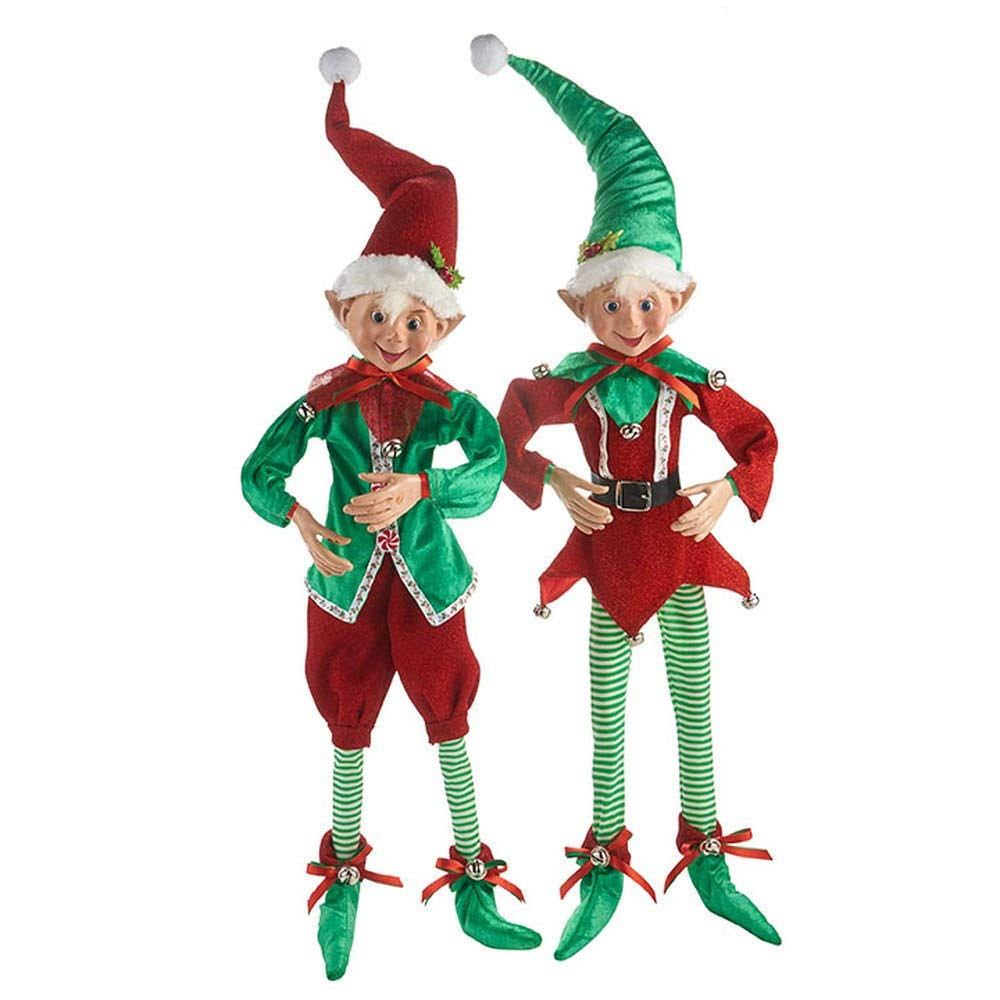 🔥Raz Imports Santa&s Little Helpers 30x22 Posable Elf, Assortment of 2 ...