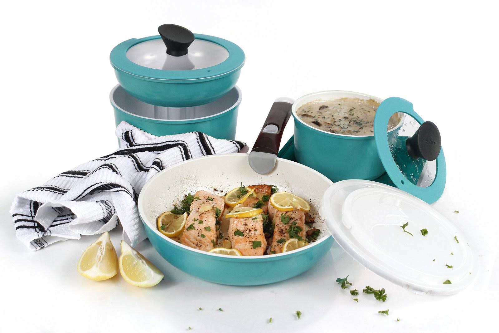 🔥Neoflam Midas Plus 9Piece Ceramic Nonstick Cookware Set/EMERALD Green