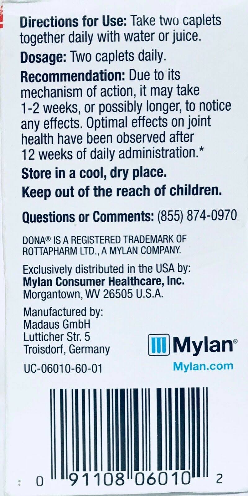 Mylan Dona Crystalline Glucosamine Sulfate, The Original, 750 mg