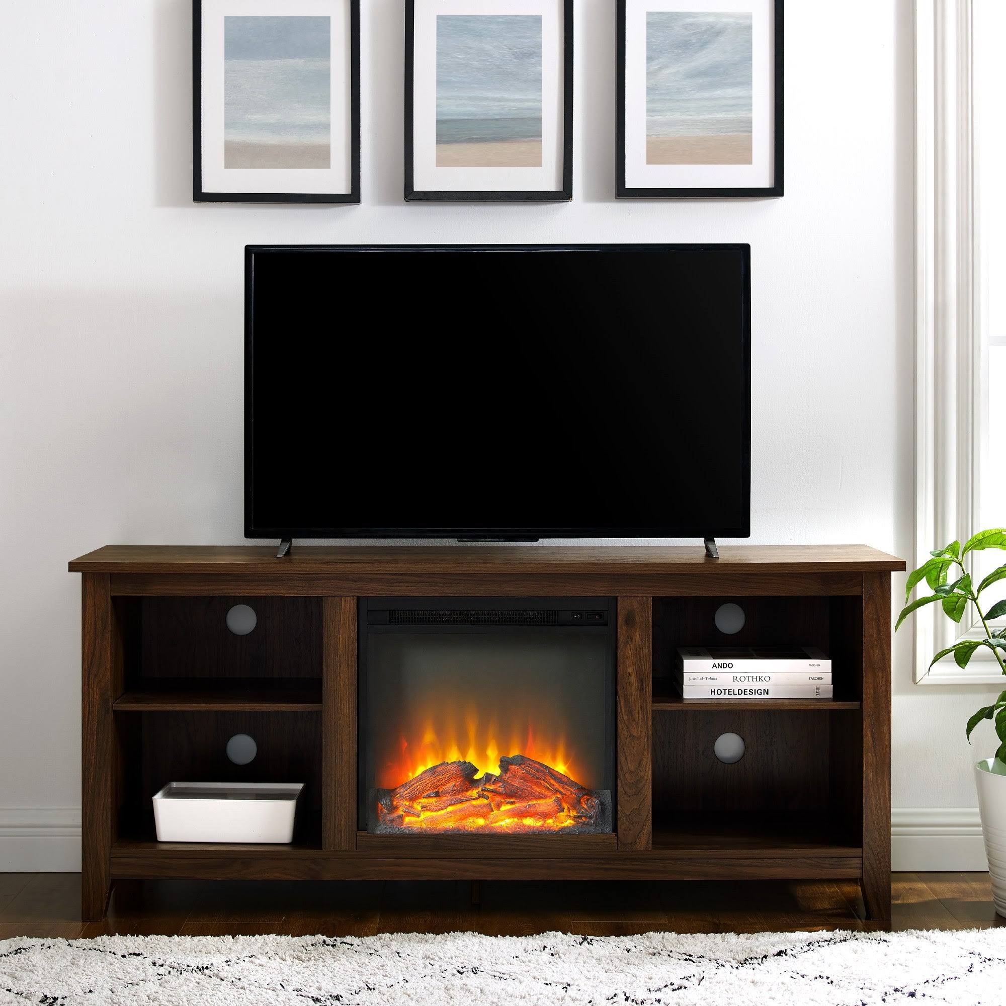 🔥Porch den Roosevelt Driftwood 58Inch Fireplace TV Stand Console