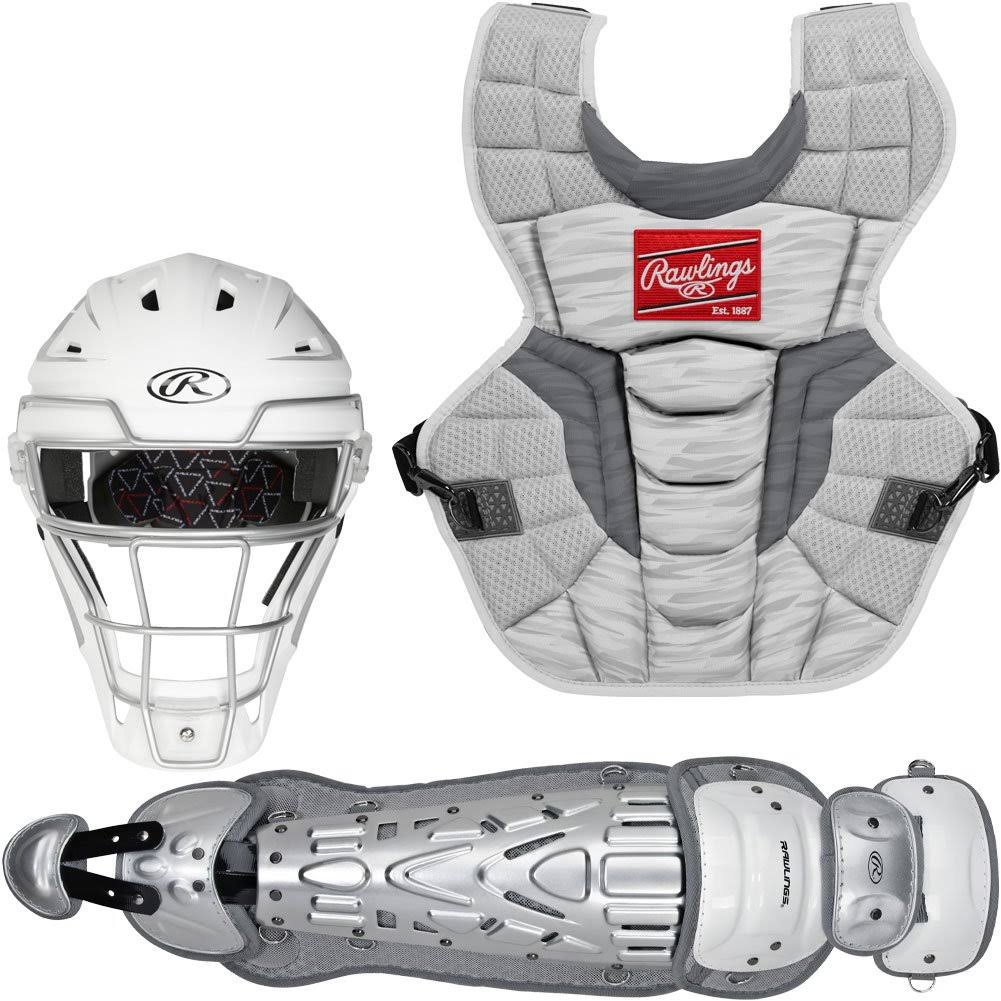 Rawlings Adult Velo 2.0 Catcher&s Set White/Silver - CT-03-s