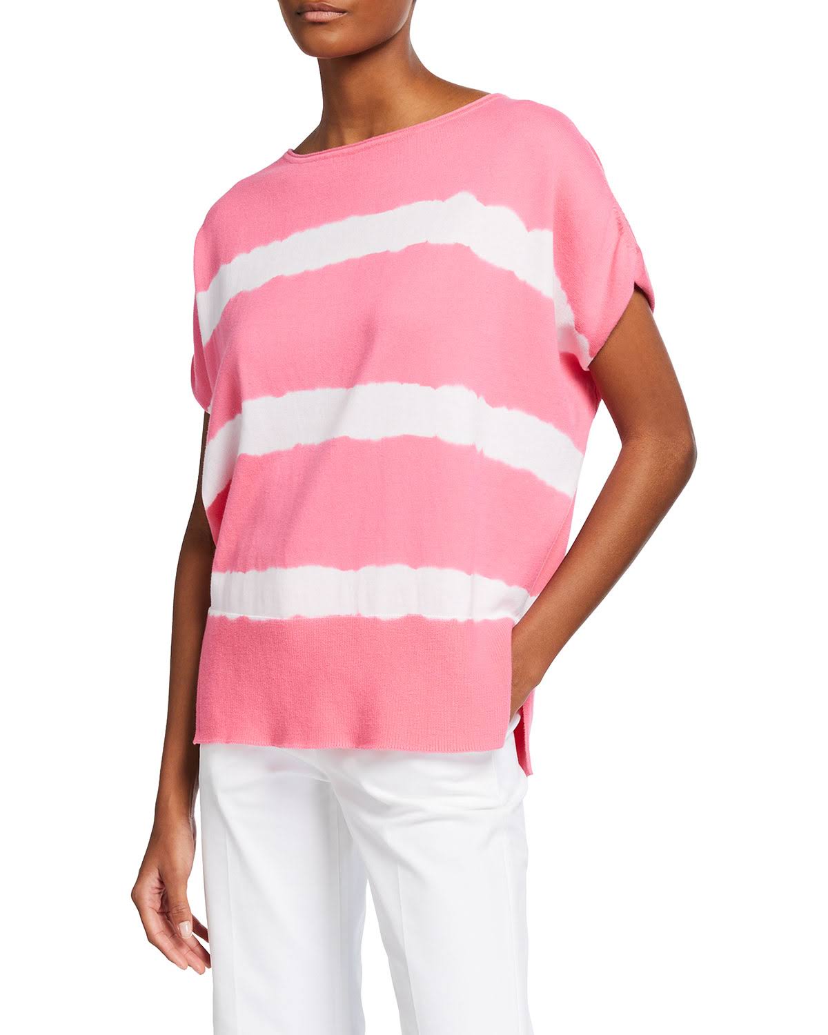 Piazza Sempione Tie-Dye Stripe Batwing Shirt, Pink, Women's, 2 - Scappywear