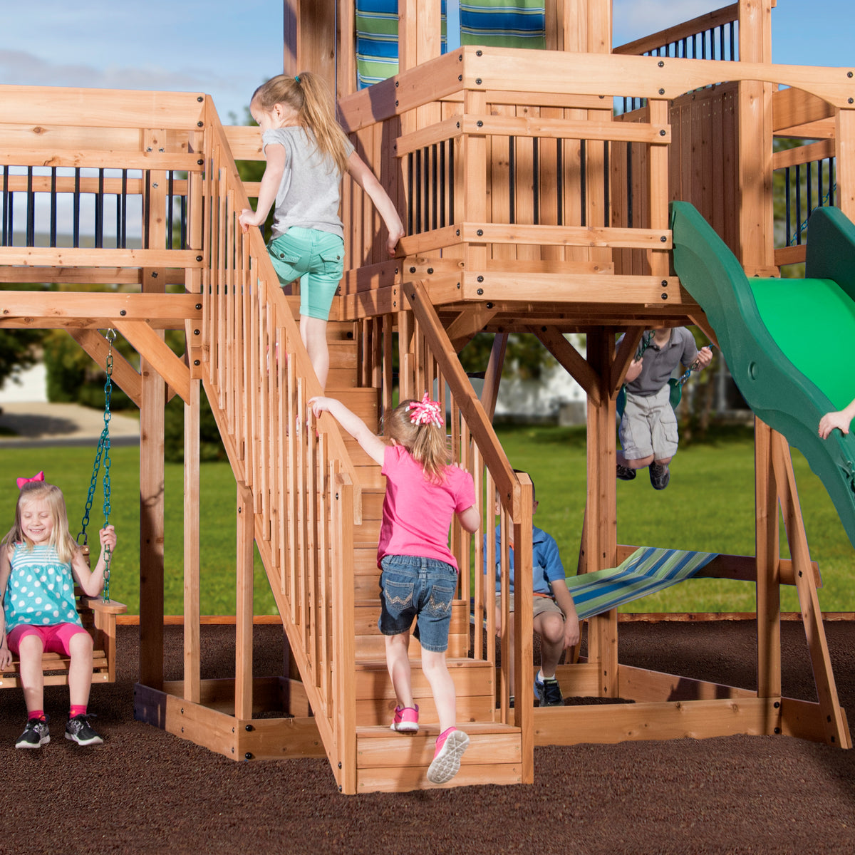 backyard discovery caribbean cedar swing set