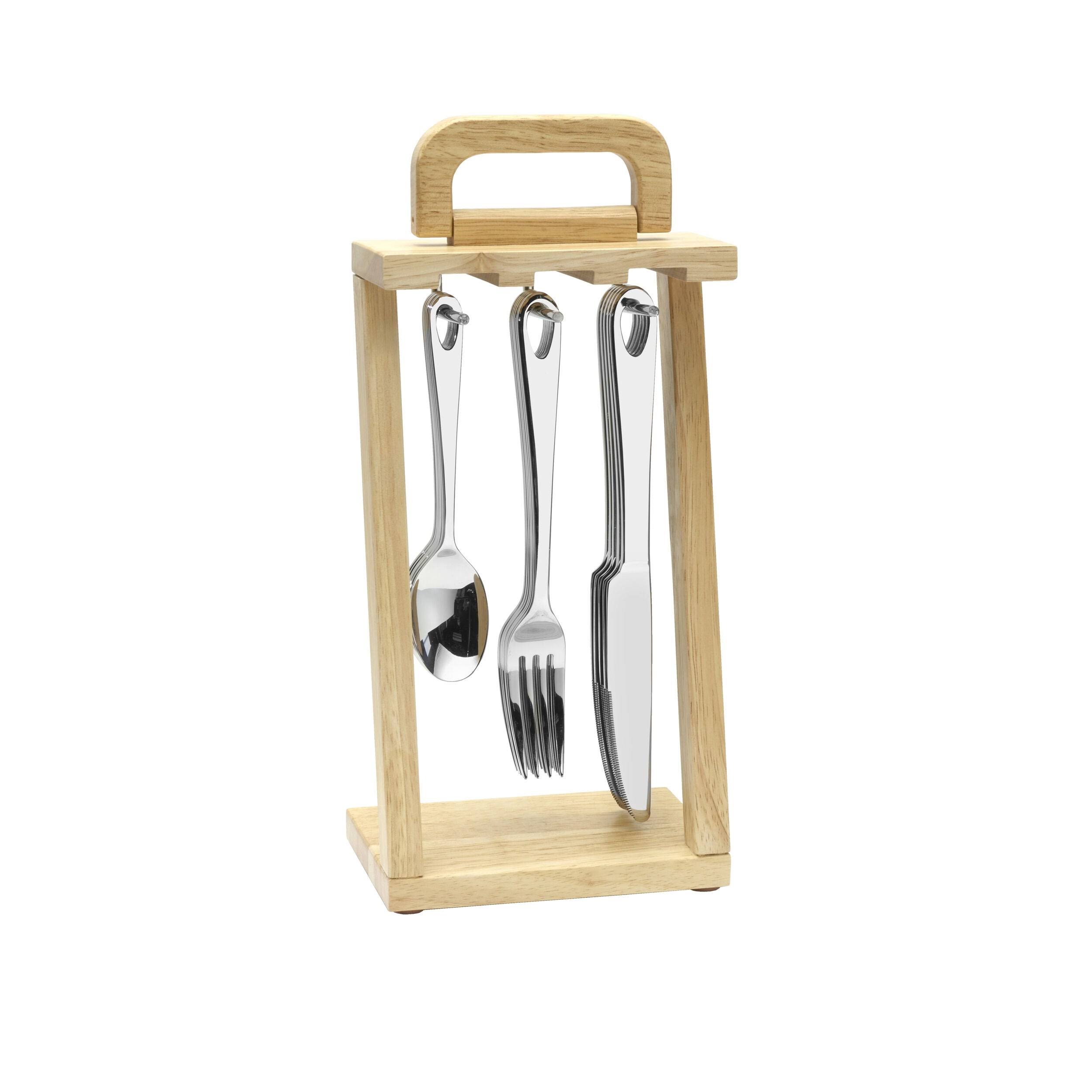 Mikasa 18 pc. Bombay Flatware Set with Hanging Caddy MintFabStore