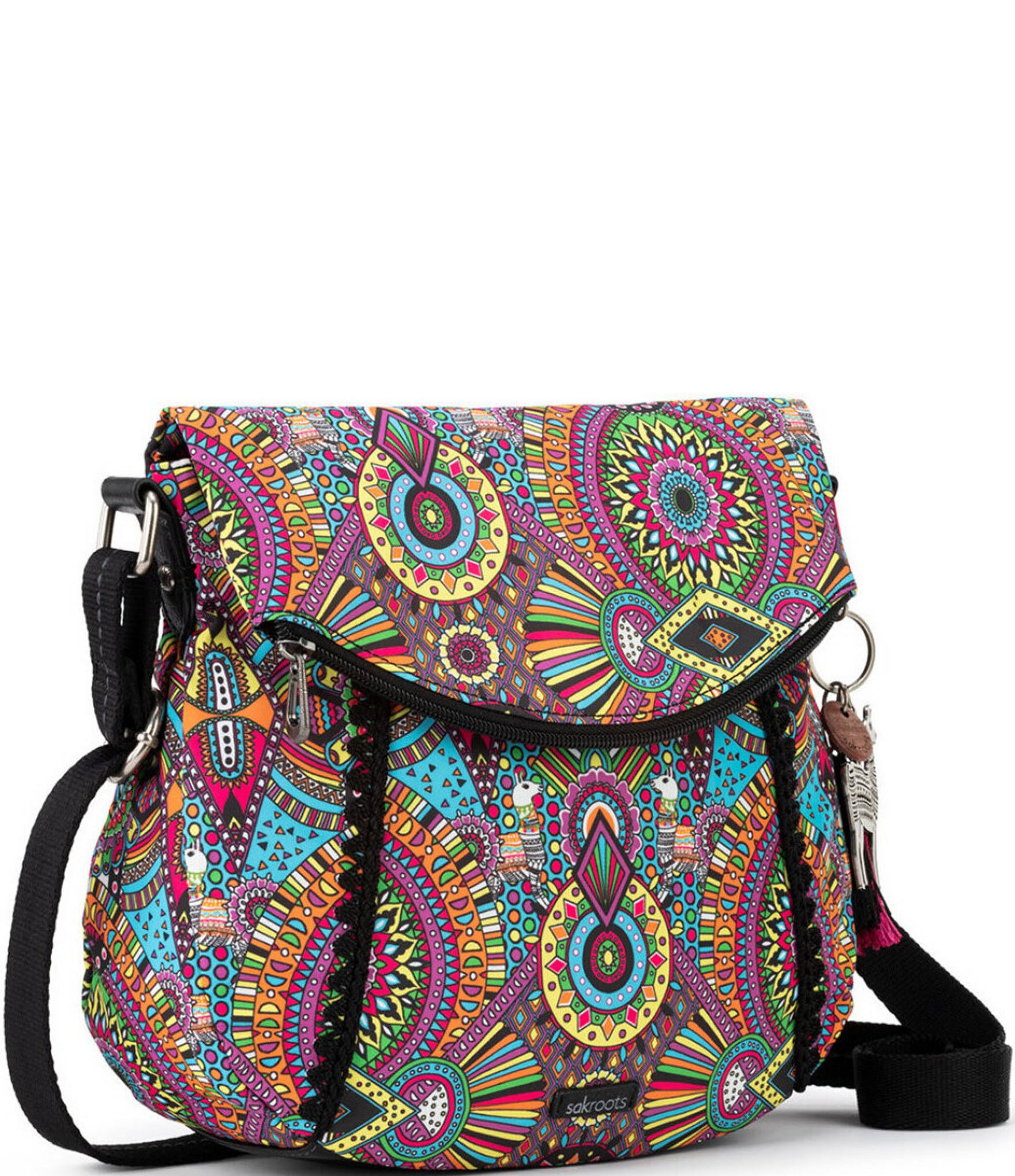 Sakroots Foldover Crossbody Bag Rainbow Wanderlust Canvas