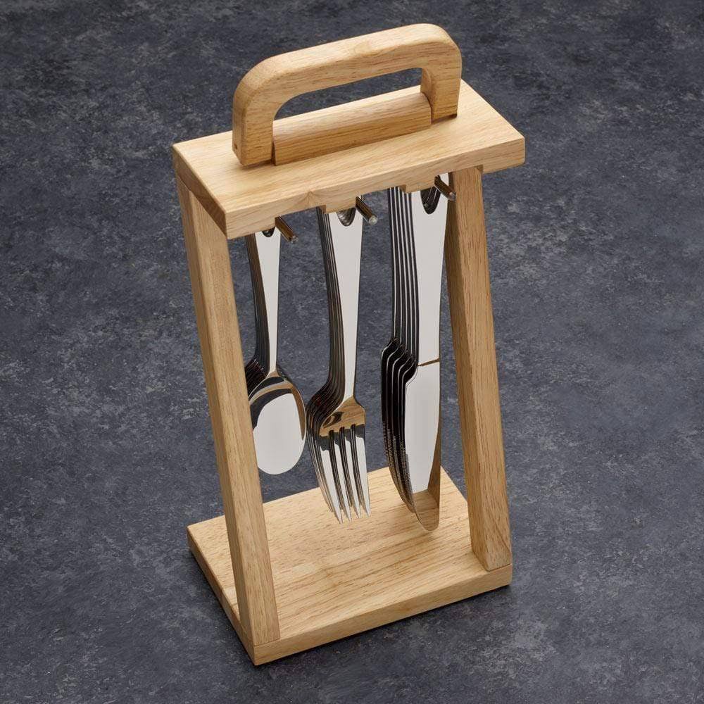 Mikasa 18 pc. Bombay Flatware Set with Hanging Caddy MintFabStore