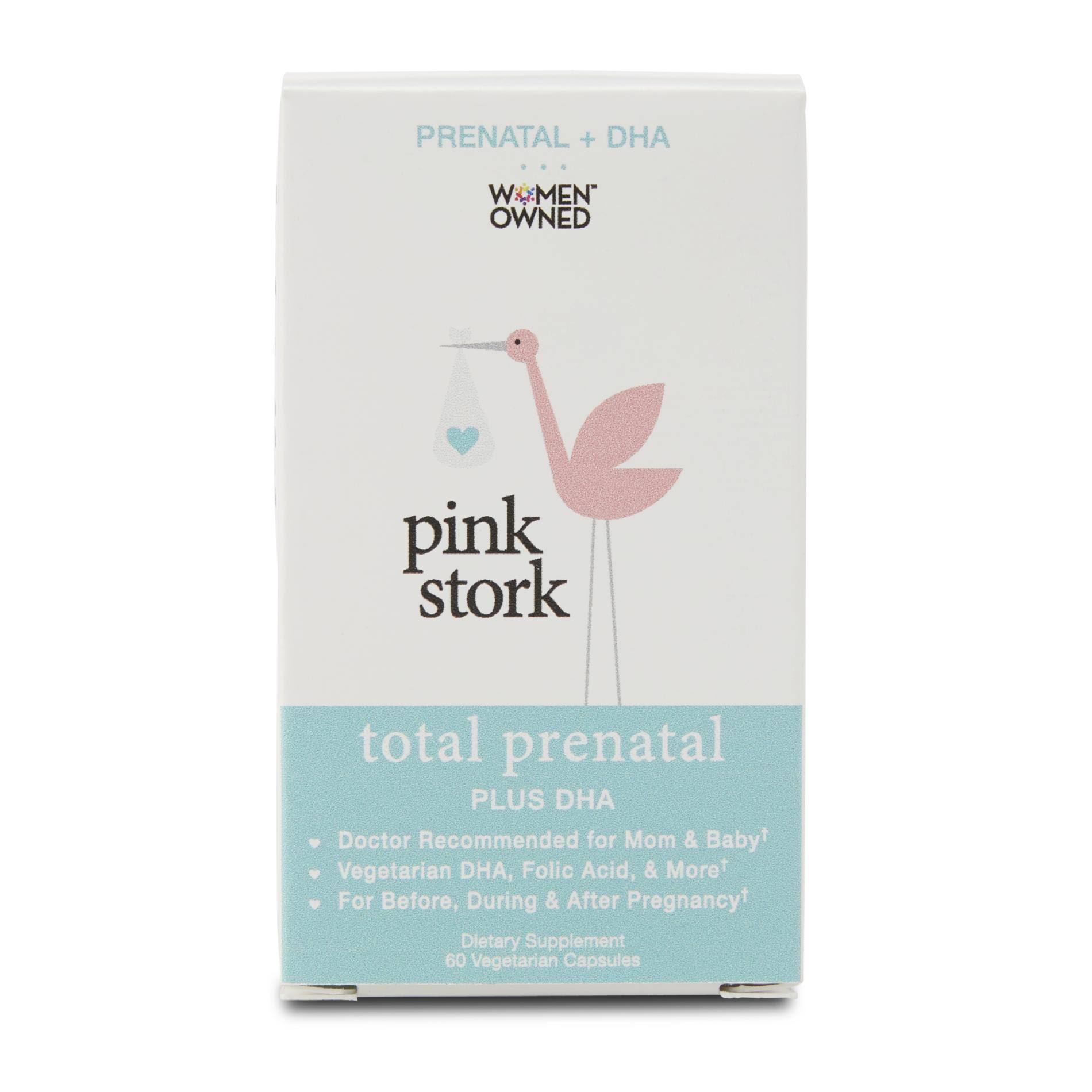 Pink Stork Total Prenatal Plus DHA 60 Vegetarian Capsules MintFabStore