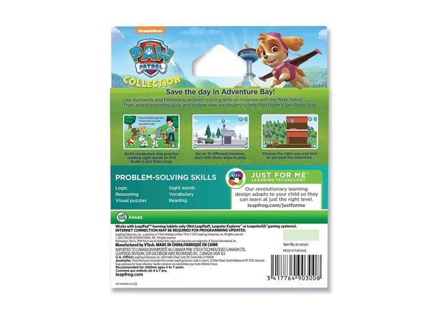 leapfrog leappad cartridge paw patrol