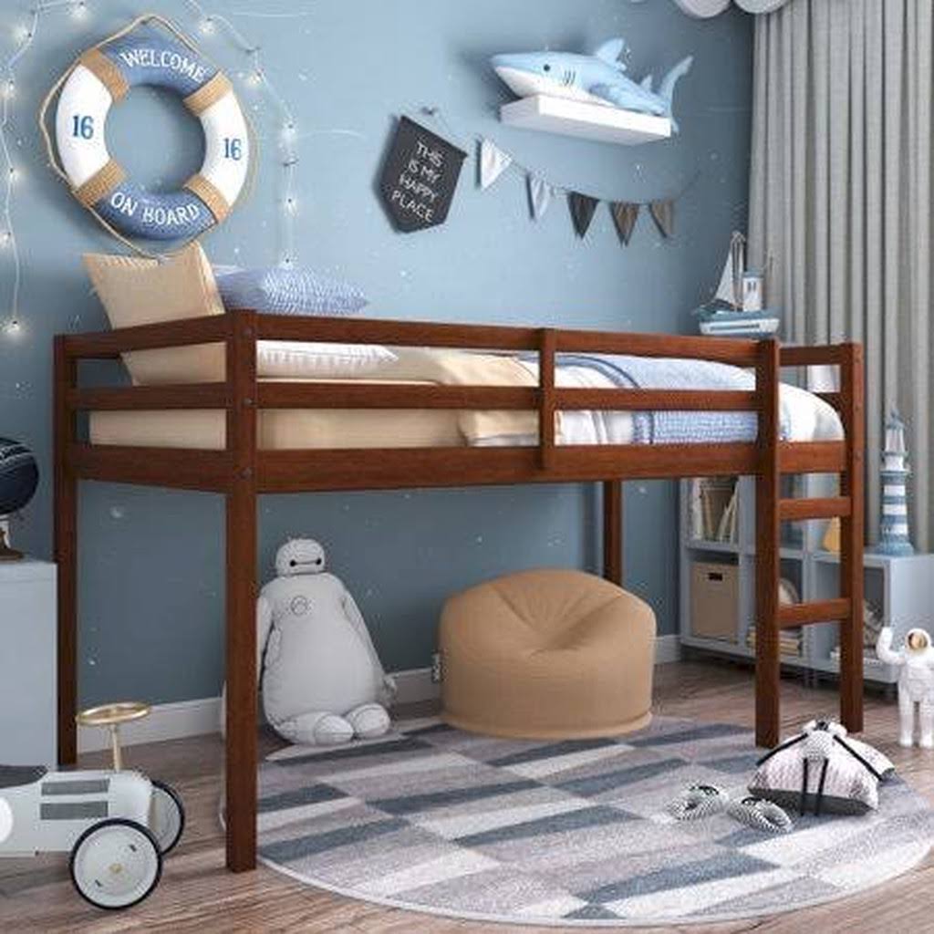 Campbell Wood Twin Junior Loft Bunk Bed, Oak, by Hillsdale Living