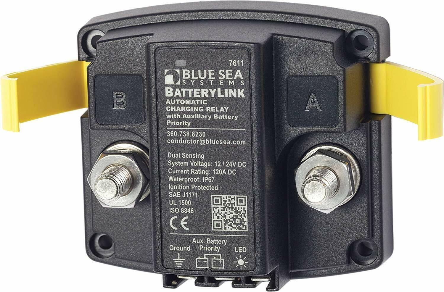 voltage sensing battery isolator relay blue sea