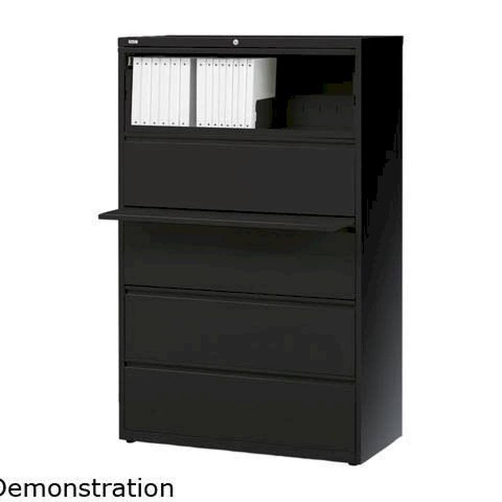 WorkPro 36in.W 5 Drawer Steel Lateral File Black MintFabStore