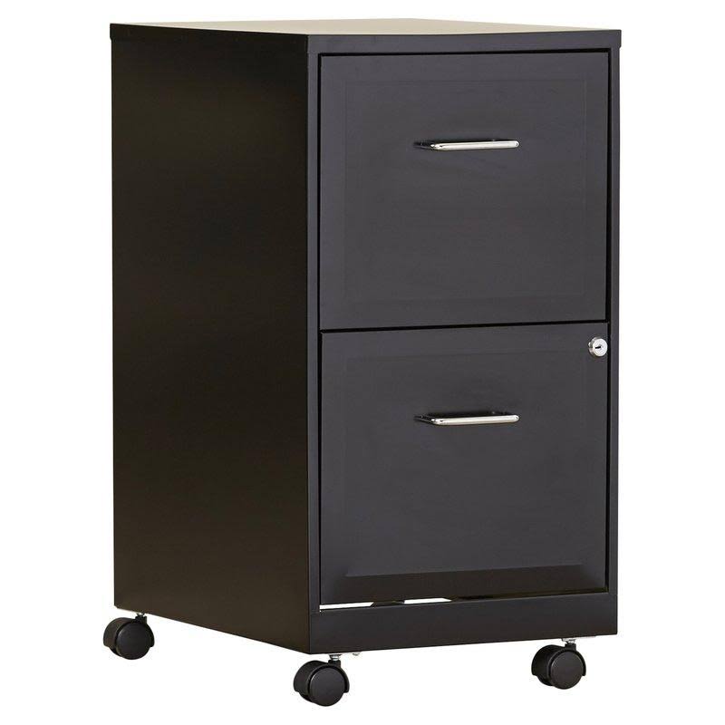 Lorell 2Drawer Vertical Steel Lockable Filing Black
