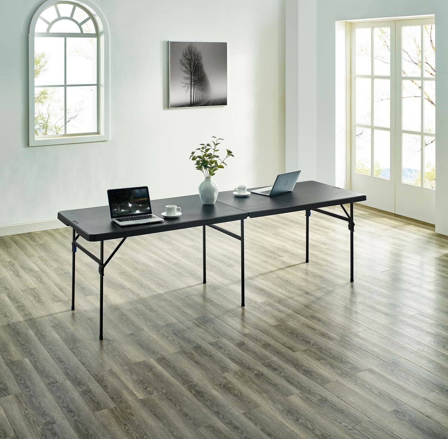 Mainstays 8' Fold in Half Folding Table, Black MintFabStore