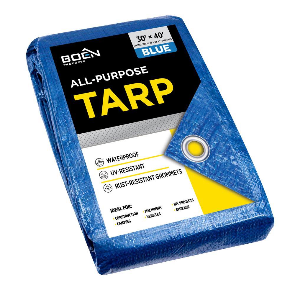 Boen All Purpose Tarp 30& x 40& Blue - MintFabStore