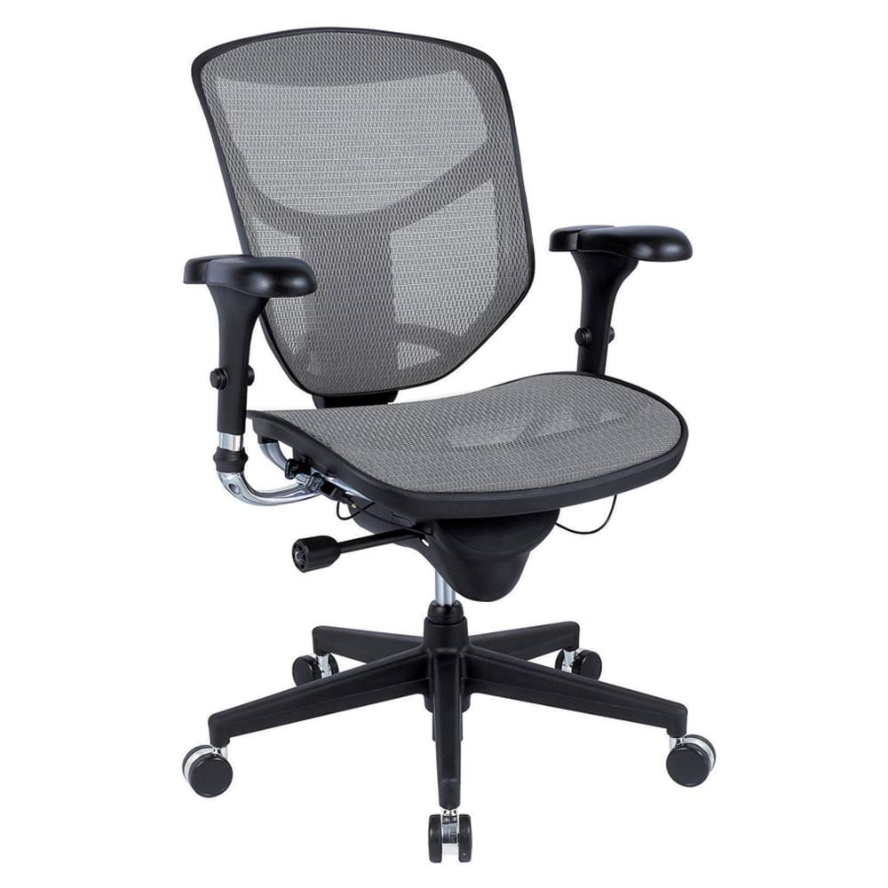 WorkPro Quantum 9000 Series Ergonomic Mesh MidBack Chair, Gray/Black