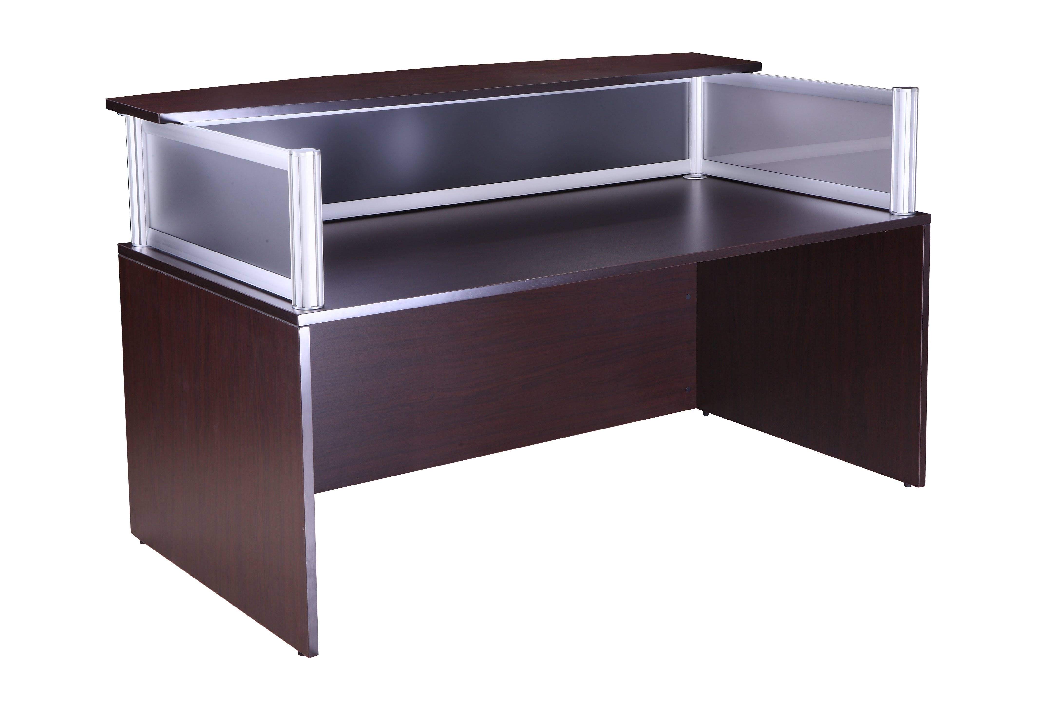 Boss Plexiglass Reception Desk, Mocha MintFabStore