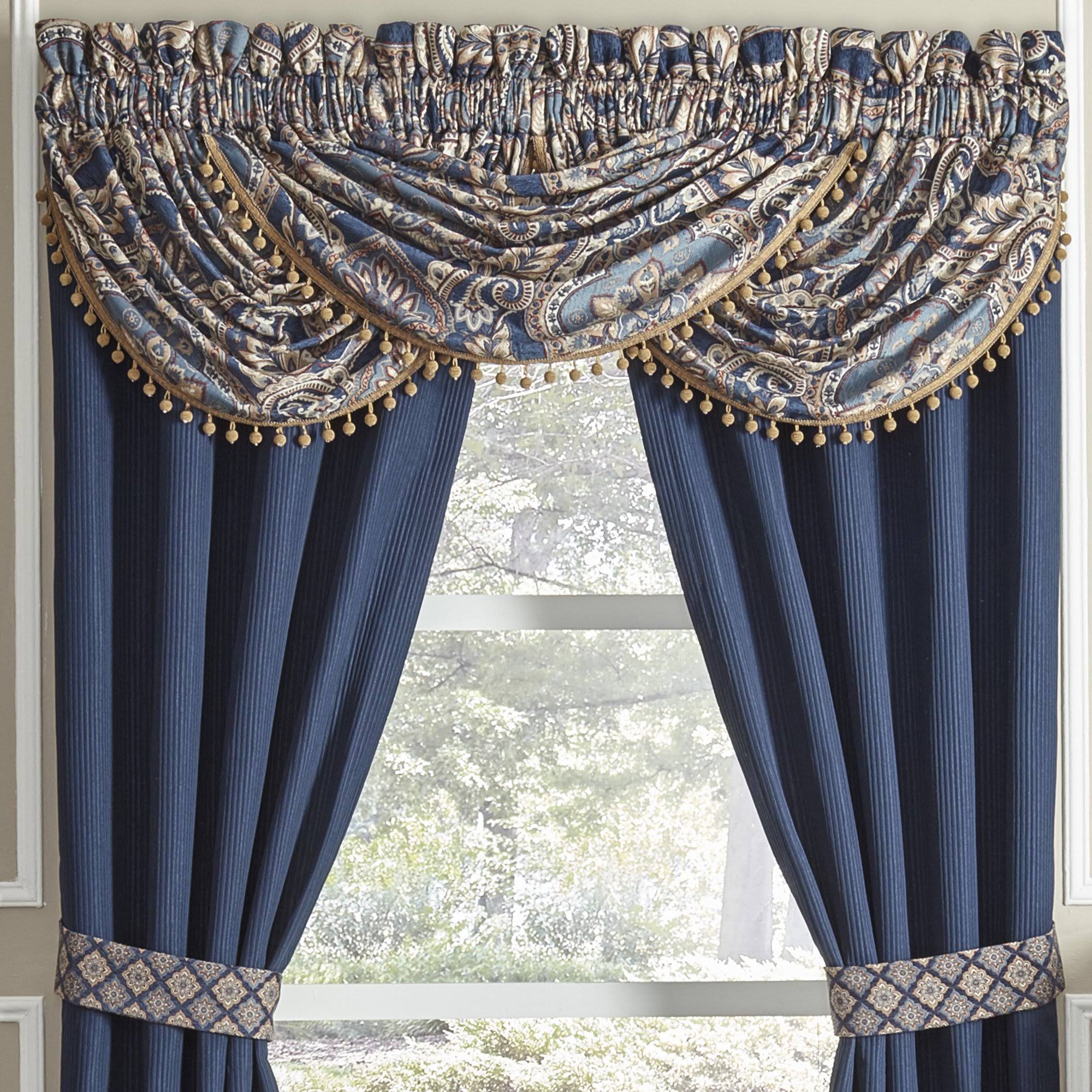 Croscill Aurelio Waterfall Swag Valance Blue MintFabStore