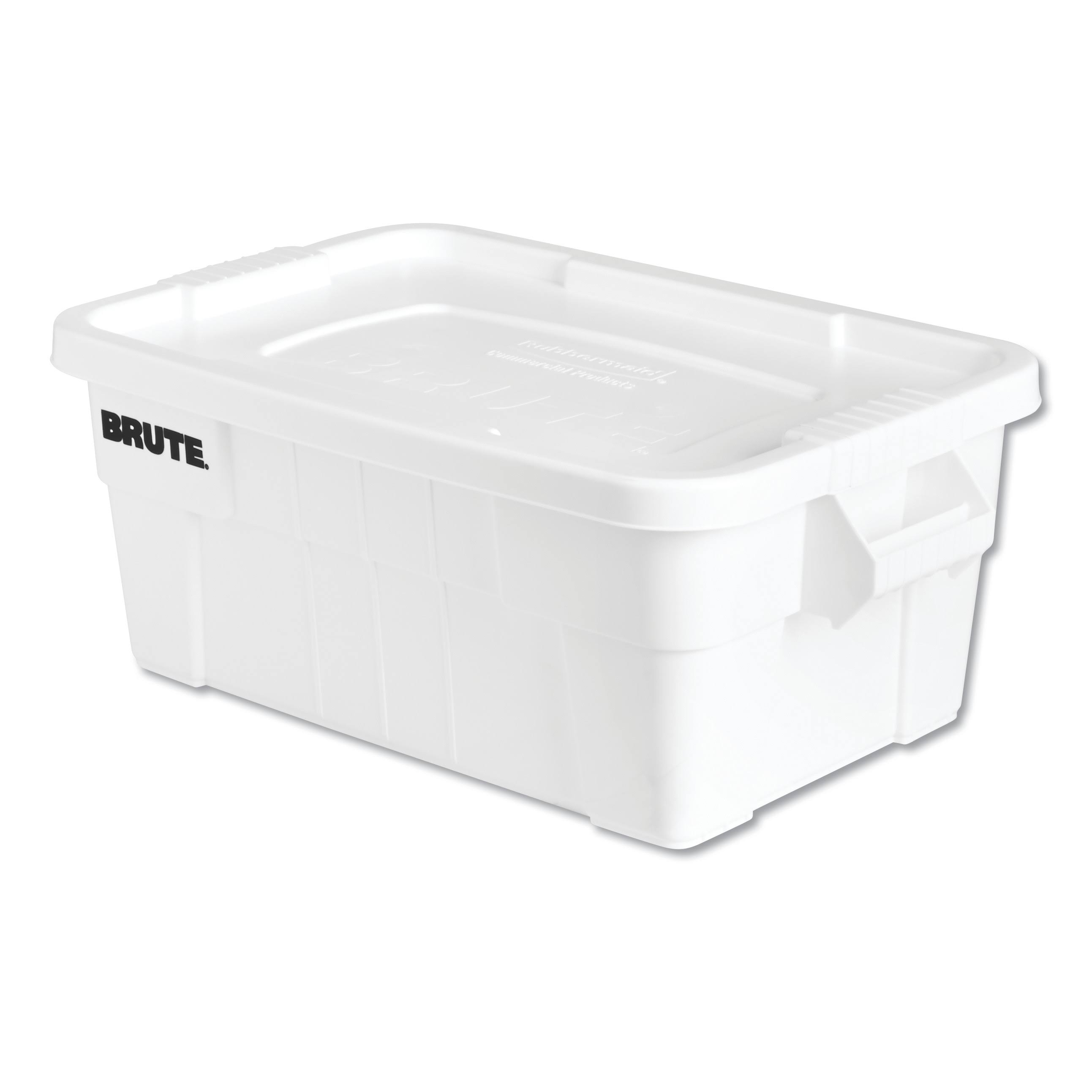 Rubbermaid 14 Gallon Brute Tote with Lid, White (RCP9S30WHIEA