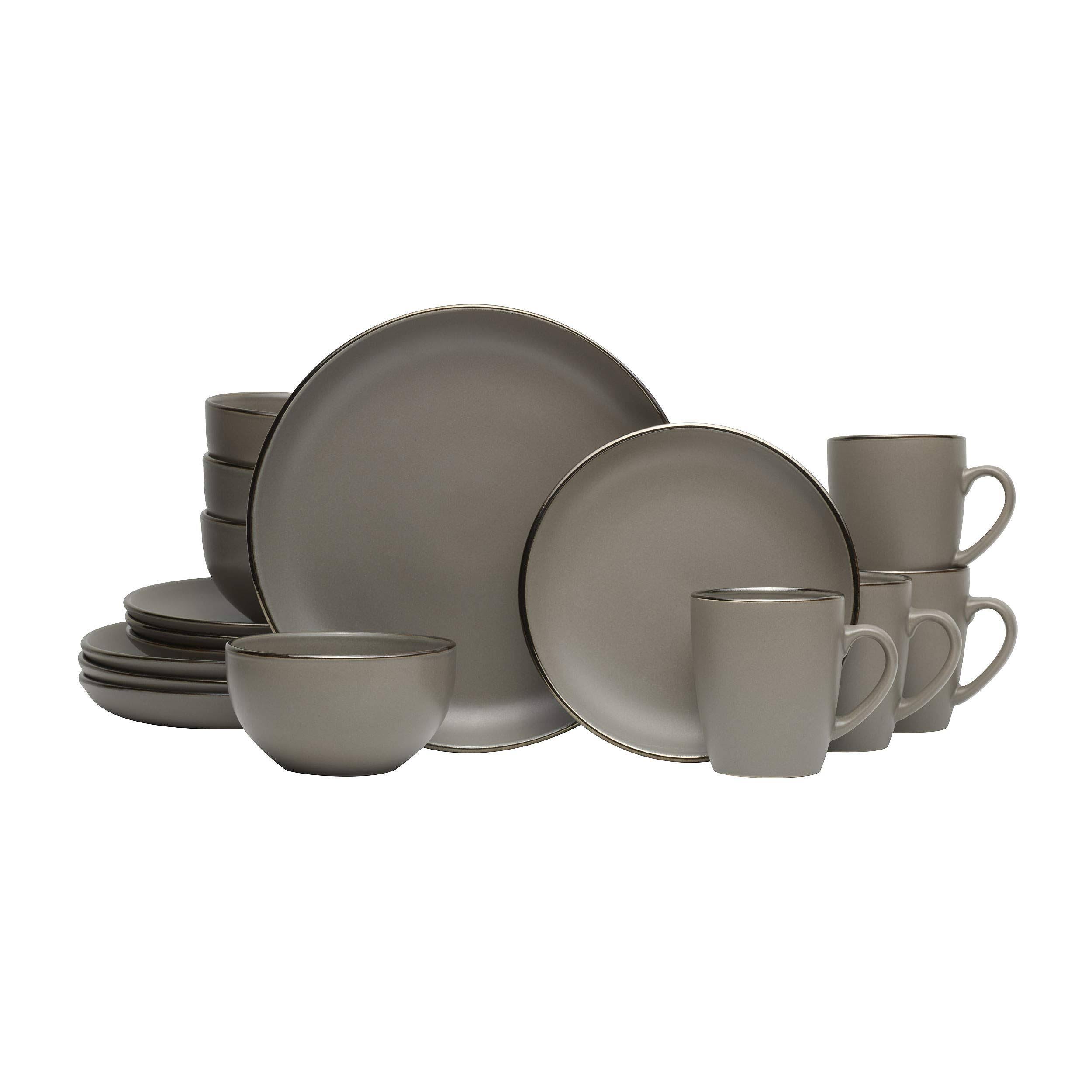 Pfaltzgraff Hadlee 16-Piece Dinnerware Set - Grey - MintFabStore