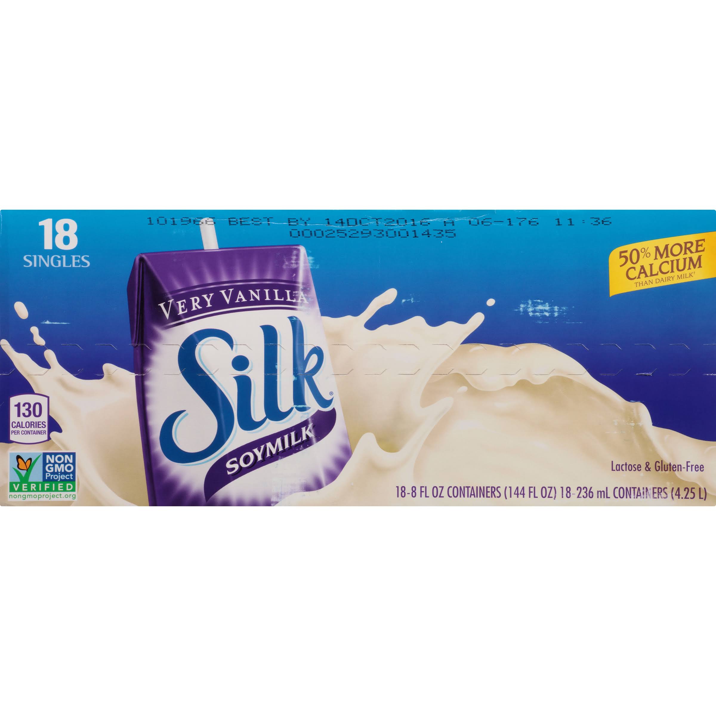 Silk Soymilk, Very Vanilla 18 pack, 8 fl oz containers MintFabStore