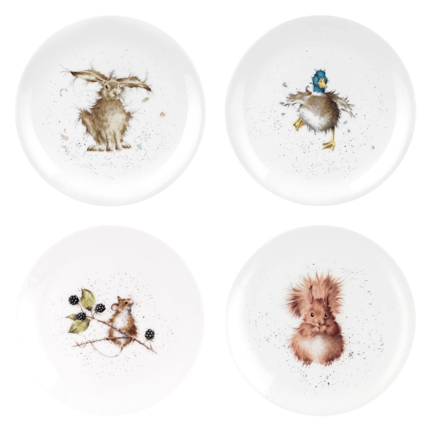 Royal Worcester Wrendale Designs Side Plate Set of 4 20cm MintFabStore