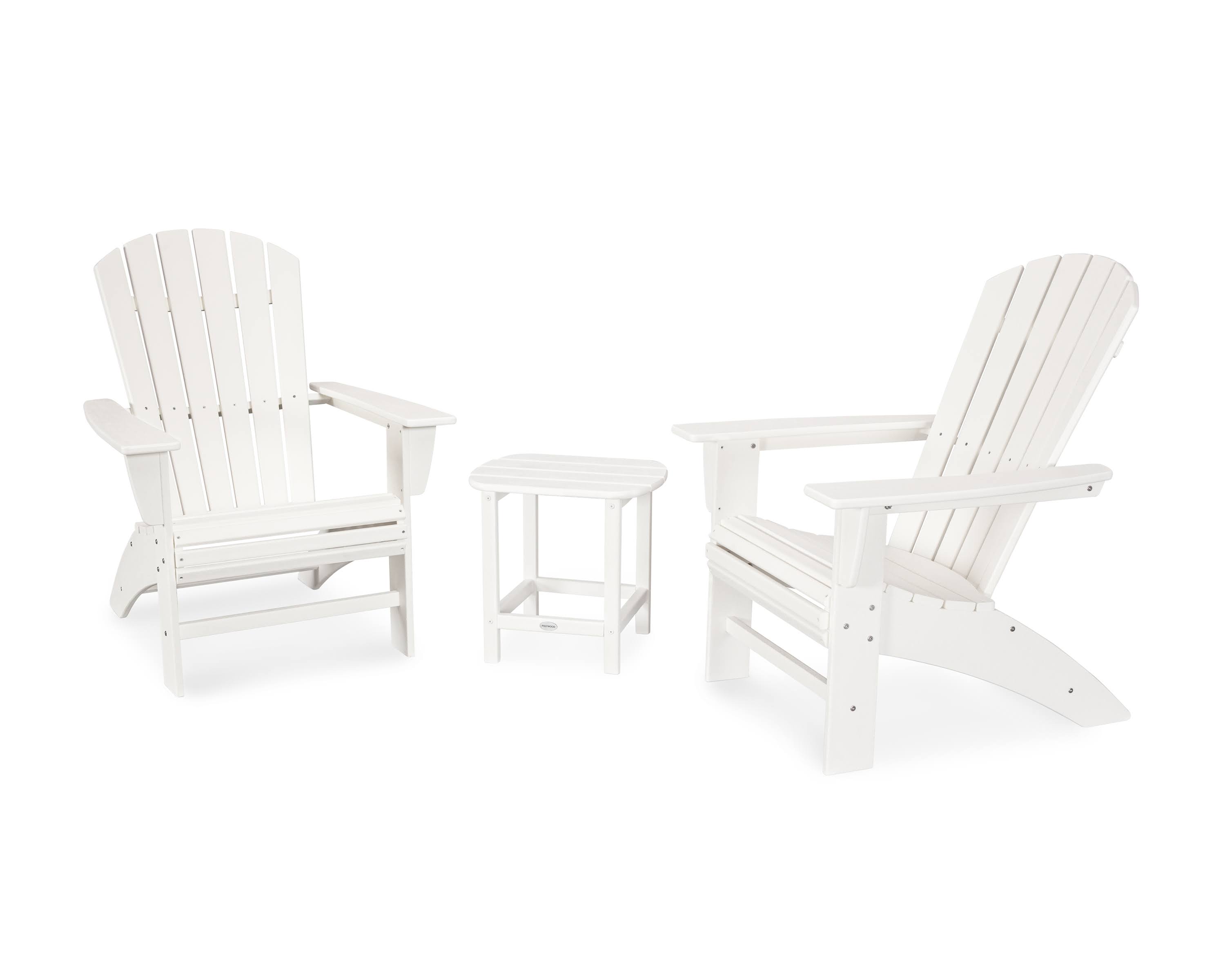 POLYWOOD Nautical 3 Piece Curveback Adirondack Set White MintFabStore   Fc48d9b8 B8e2 4028 B15d 3592e16fb87f 