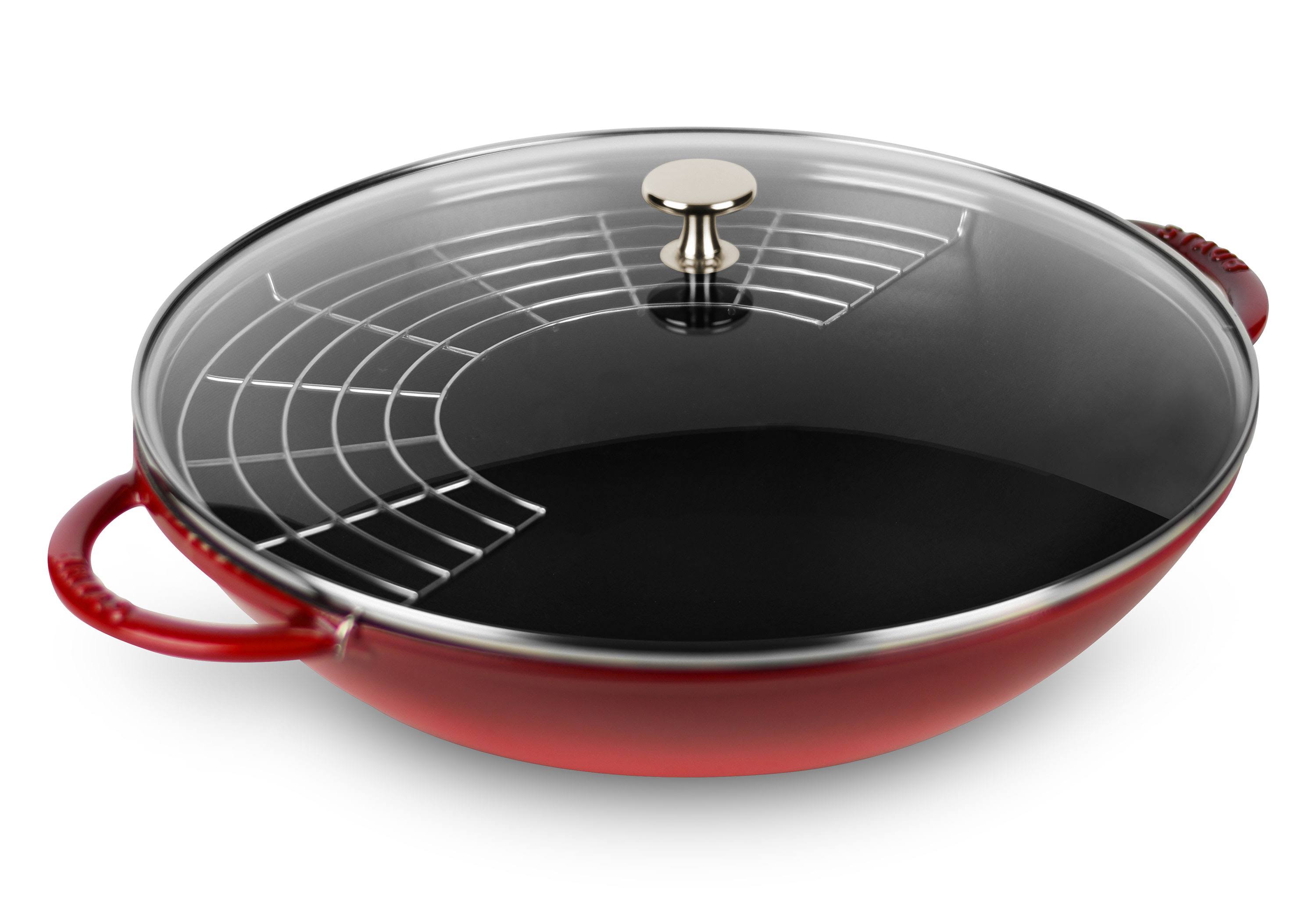 Staub Wok with Glass Lid Cherry MintFabStore