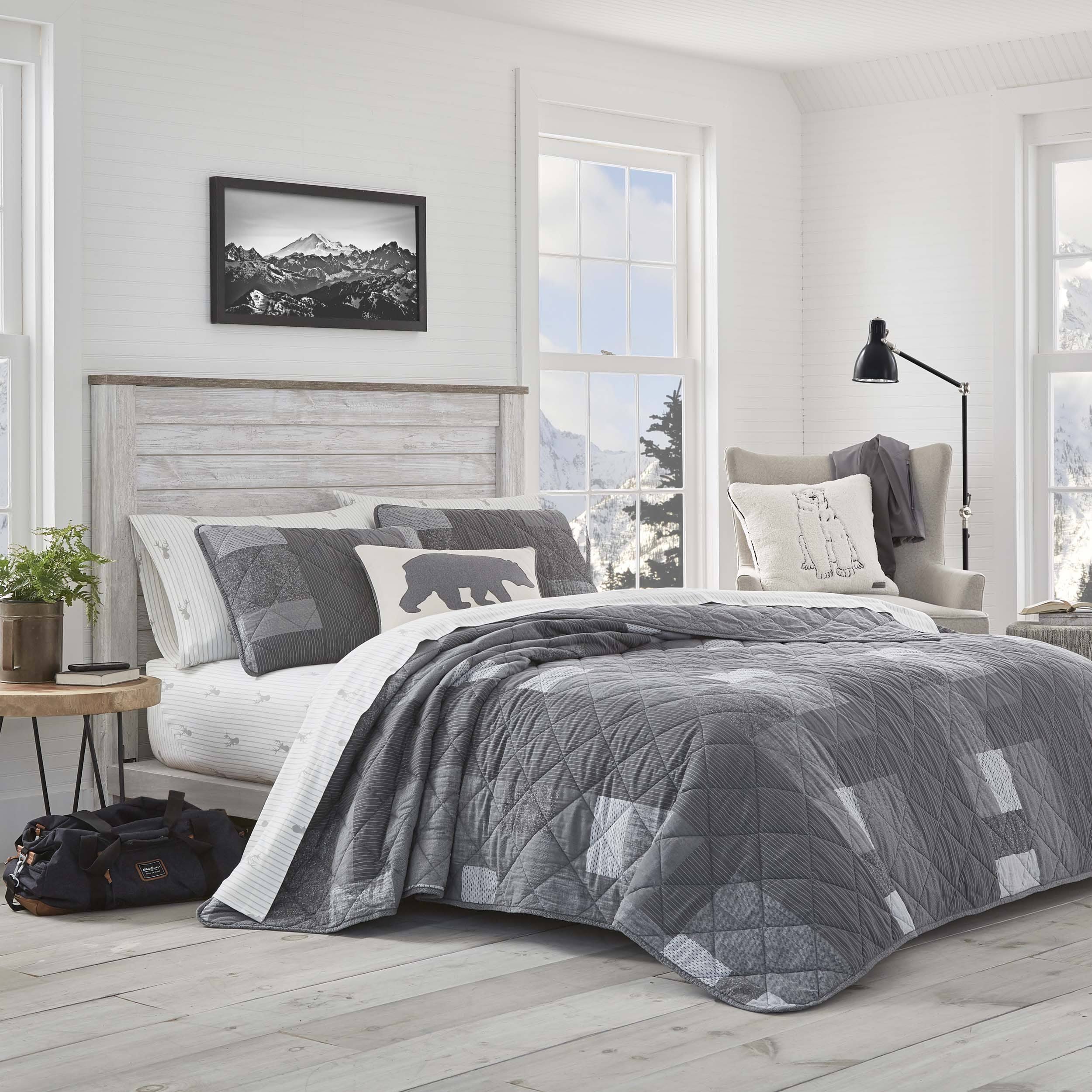Eddie Bauer Swiftwater Quilt Set, Full/Queen, Charcoal MintFabStore