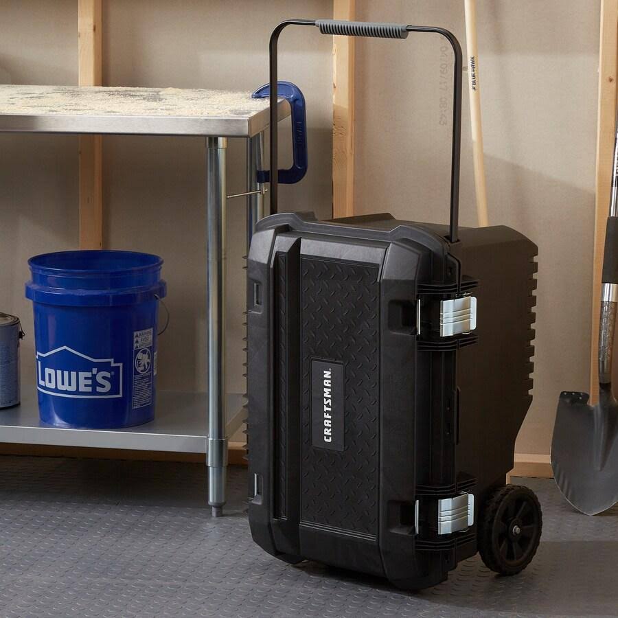 Craftsman 29in Black Plastic Wheels Lockable Tool Box Cmst24800