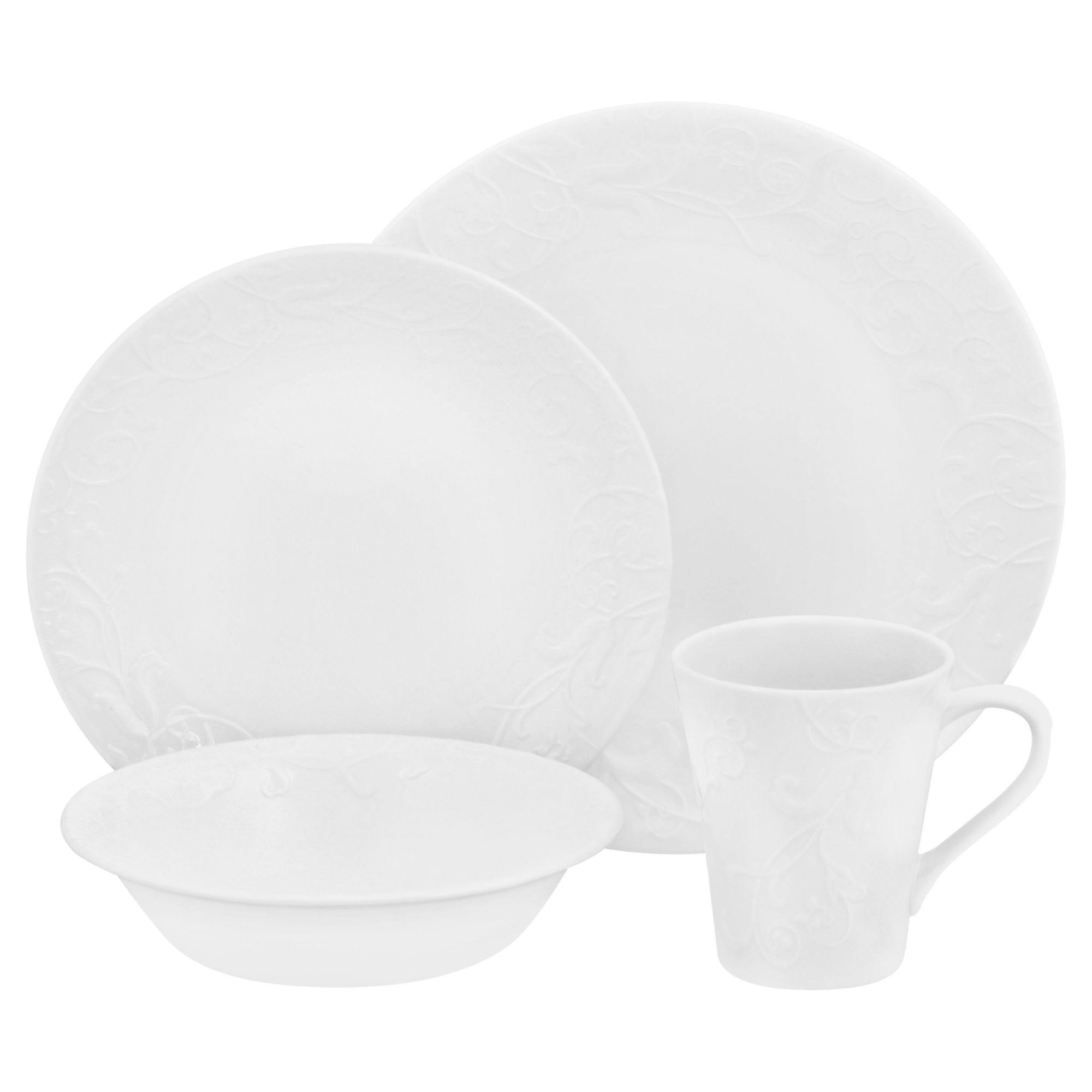 Corelle Corelle Embossed Bella Faenza 16pc Dinnerware Set MintFabStore