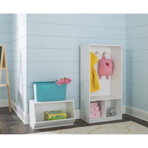 closetmaid kidspace white stackable angled bin