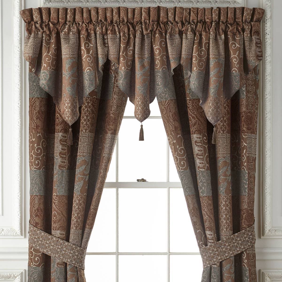 Croscill Galleria Ascot Valance, Brown - MintFabStore