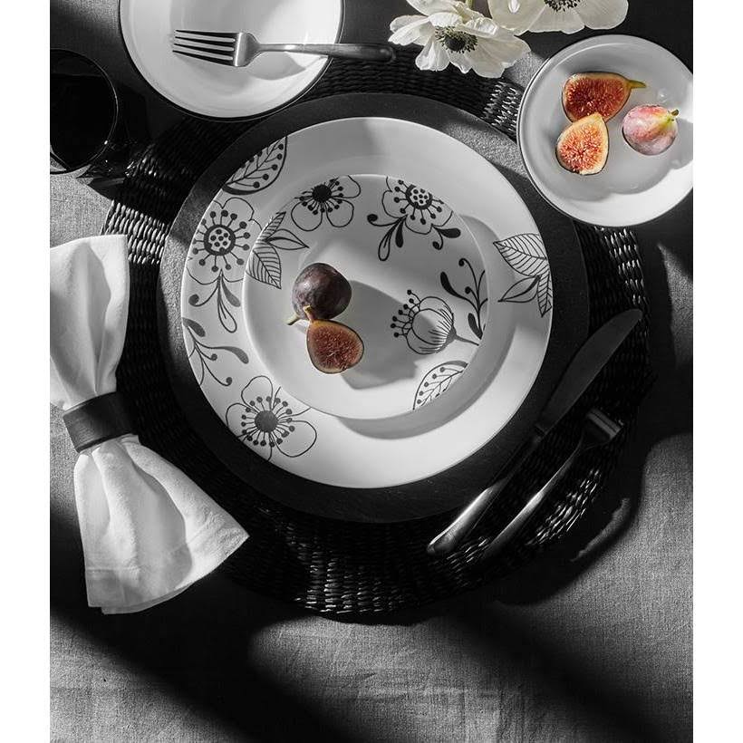 corelle 16pc vitrelle inked poppy dinnerware set