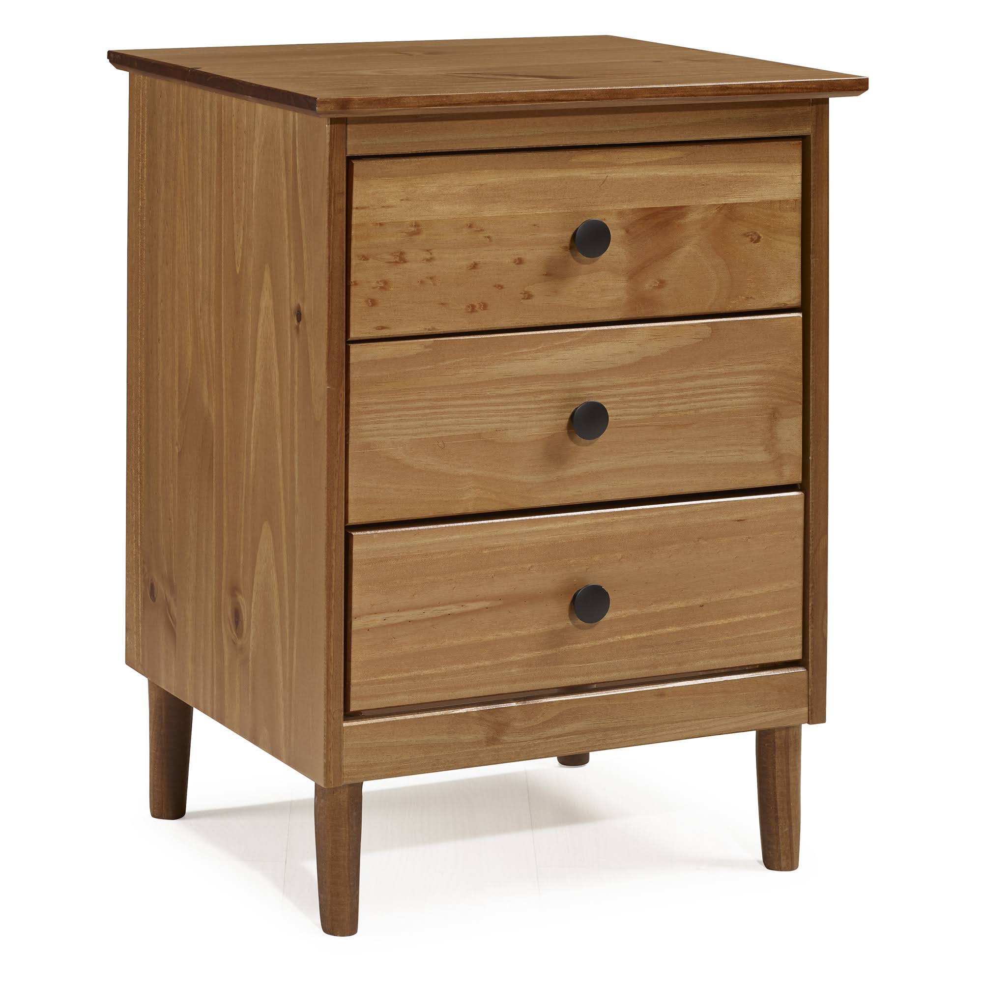 Walker Edison 3 Drawer Solid Wood Nightstand Caramel Mintfabstore