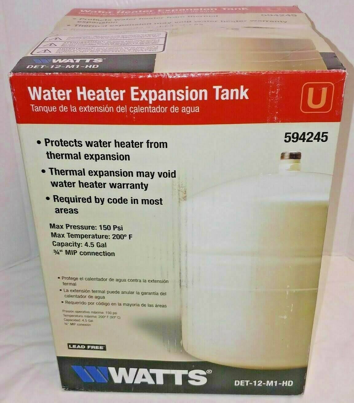Watts DET-12-M1-HD Potable Water Expansion Tank for 50 gal. Water ...