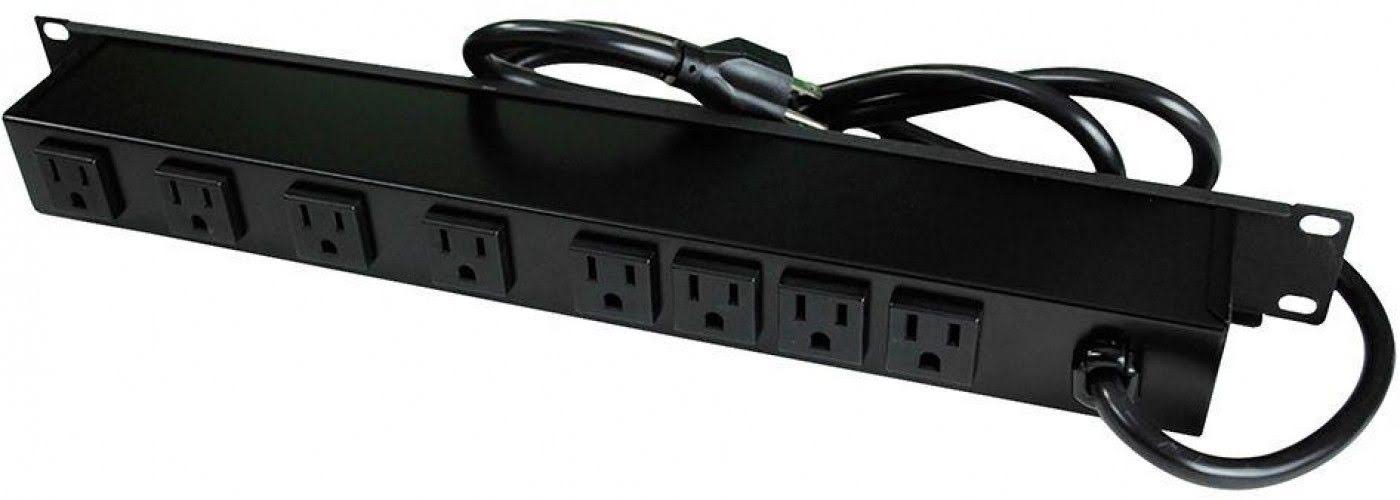 C2G 6ft Wiremold Rack Mount 8Outlet 120v/15a Lighted Switch Computer