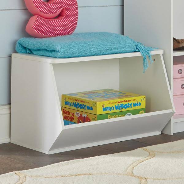 closetmaid kidspace white stackable angled bin