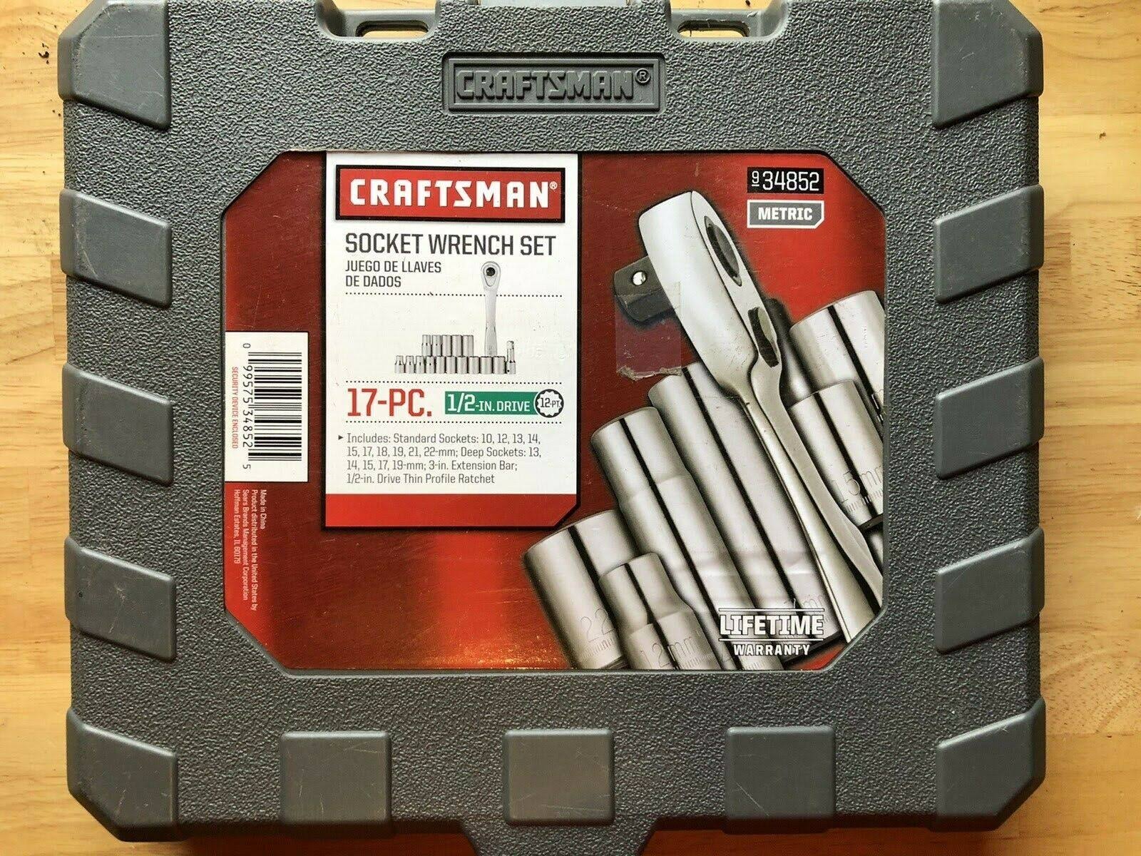 Craftsman 17 Piece 12 Point 1/2x22 Drive Metric Socket Set - MintFabStore