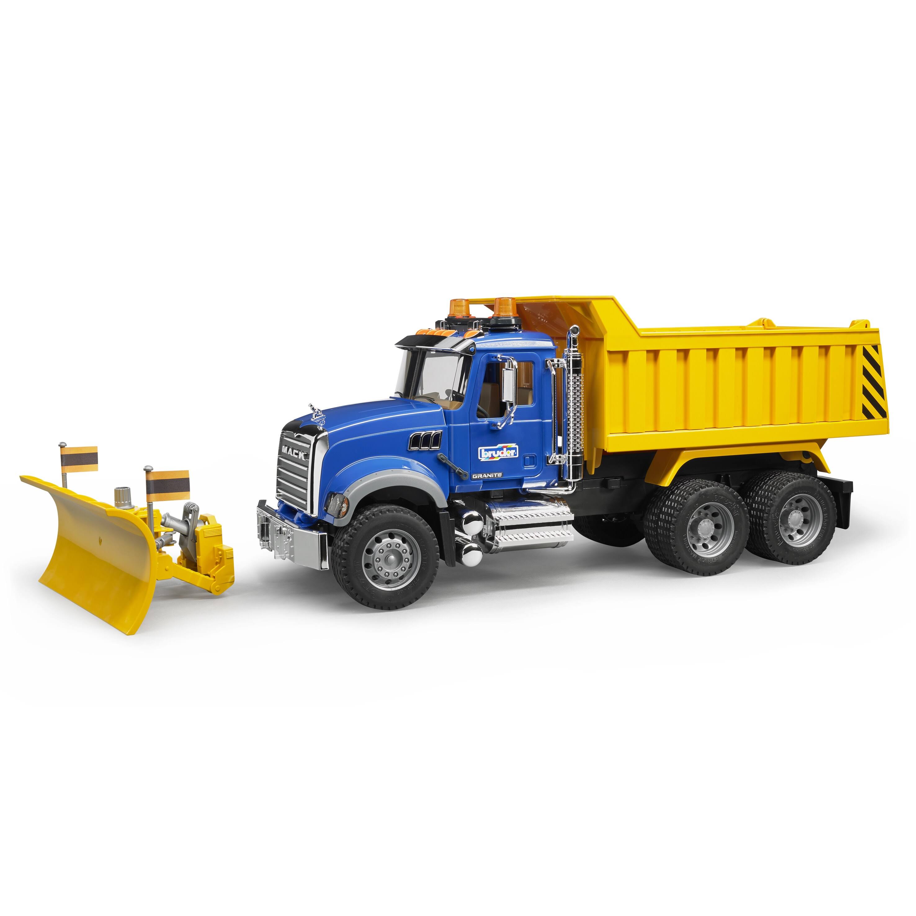 Bruder 02825 Mack Granite Dump Truck with Snow Plow Blade MintFabStore