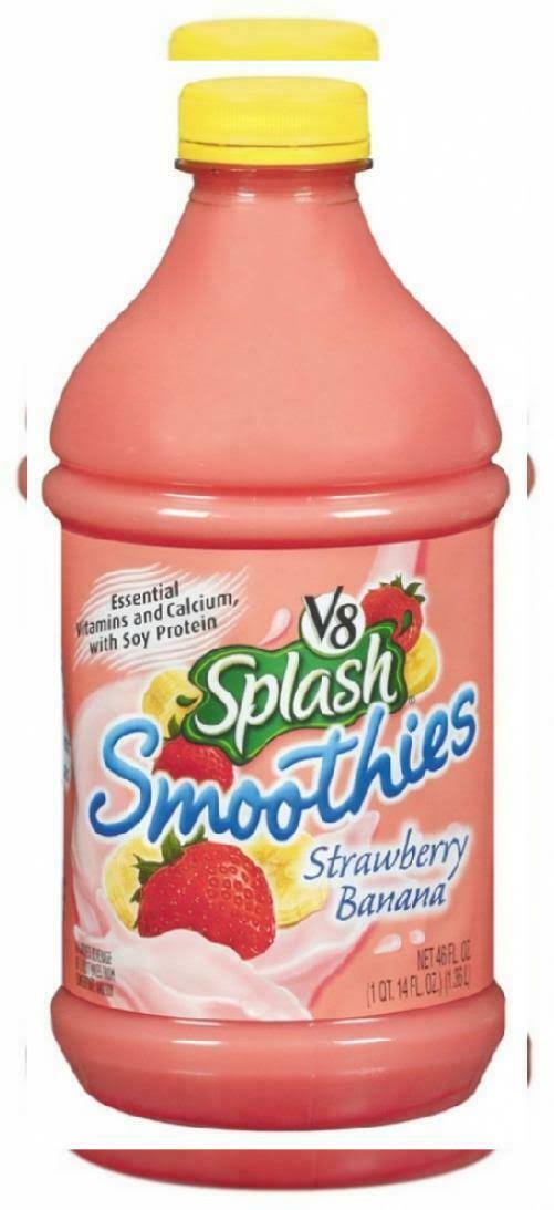 V8 Splash Smoothies Strawberry Banana 46 oz. Bottle Pack of 6