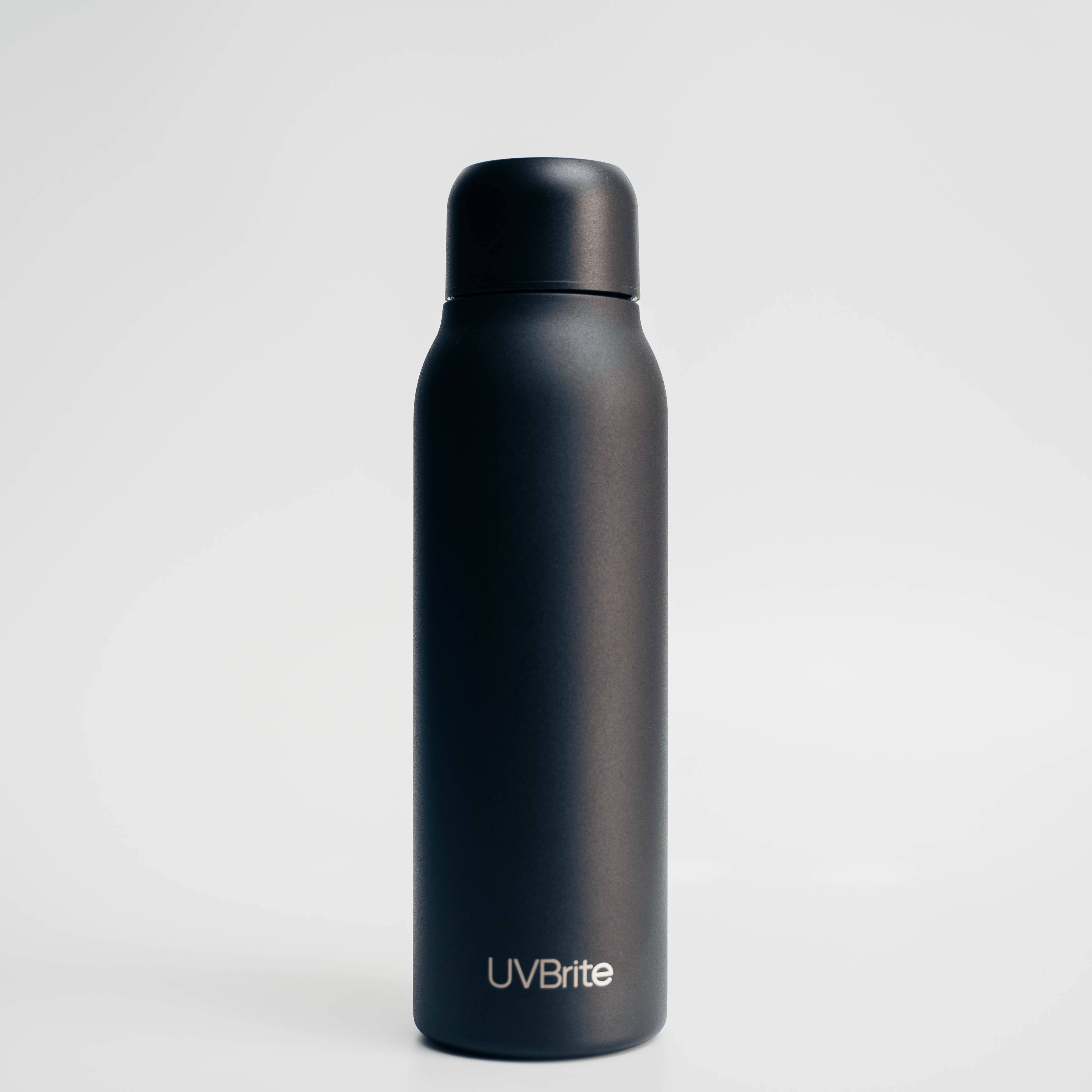 UVBrite - 21oz UV-C Sterilization Insulated Water Bottle - Black ...