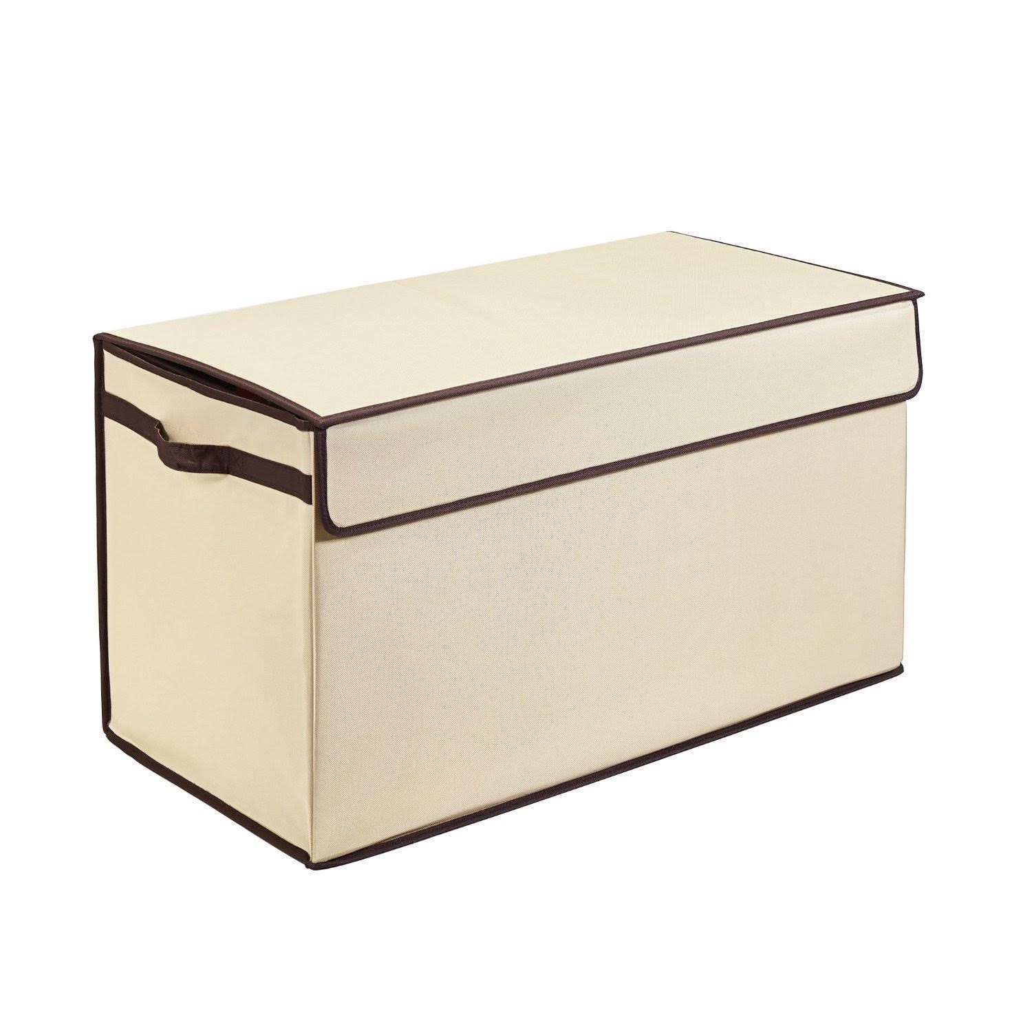 Collapsible Toy Box with FlipTop Lid Essential; Ivory MintFabStore