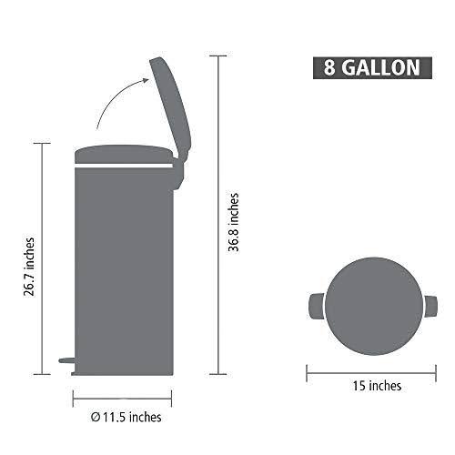 Brabantia Trash Can Newicon 8 Gallon 30L Almond MintFabStore