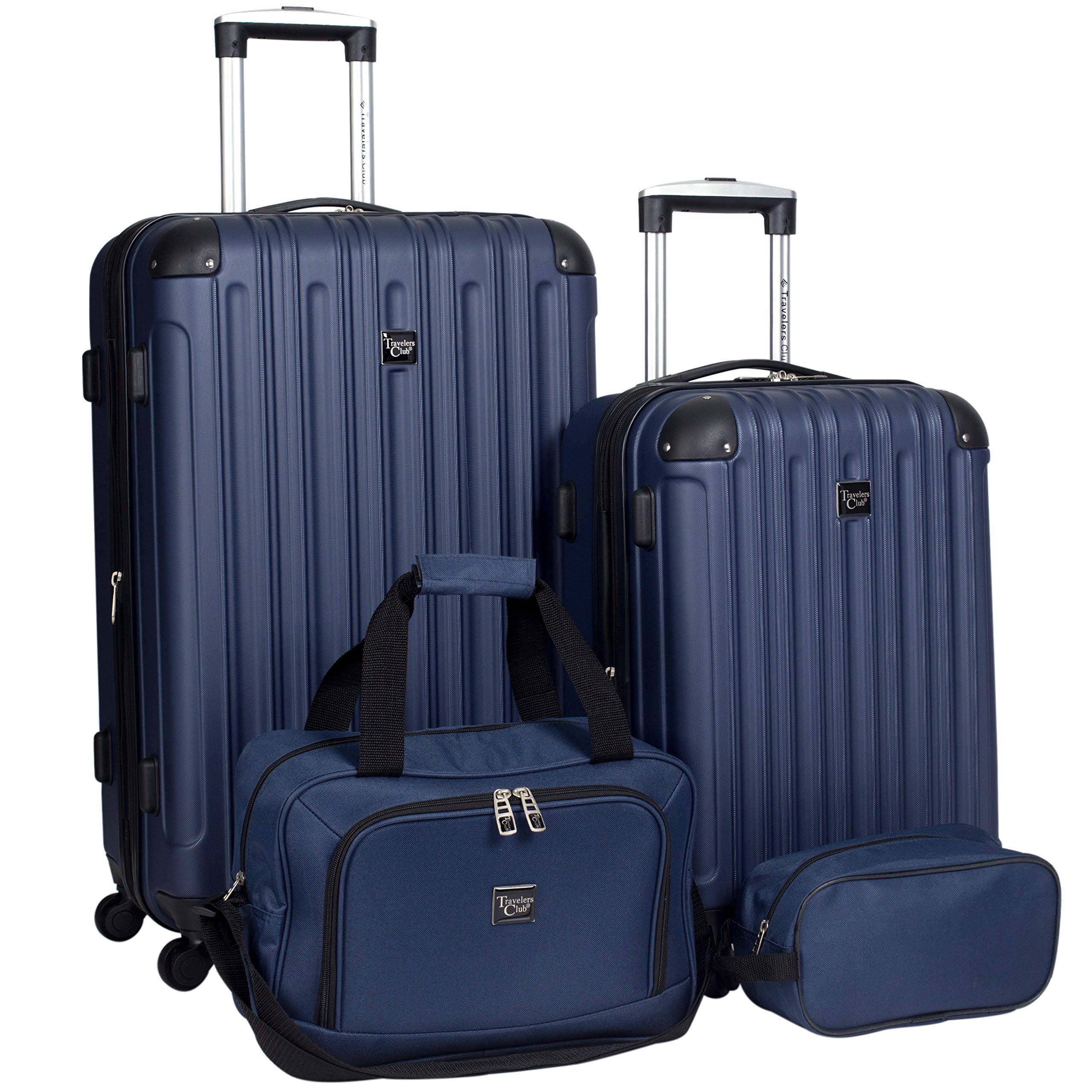 Travelers Club Luggage Midtown 4 Piece Luggage Set Navy MintFabStore