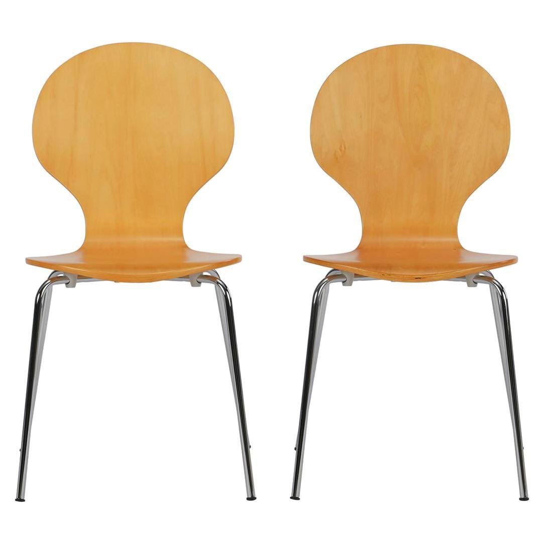 DHP Bentwood Shell Dining Chairs, Set of 2, Natural MintFabStore