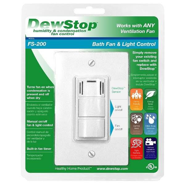 Dewstop FS 200 W1 Humidity Condensation Sensing Bath Fan Light Control