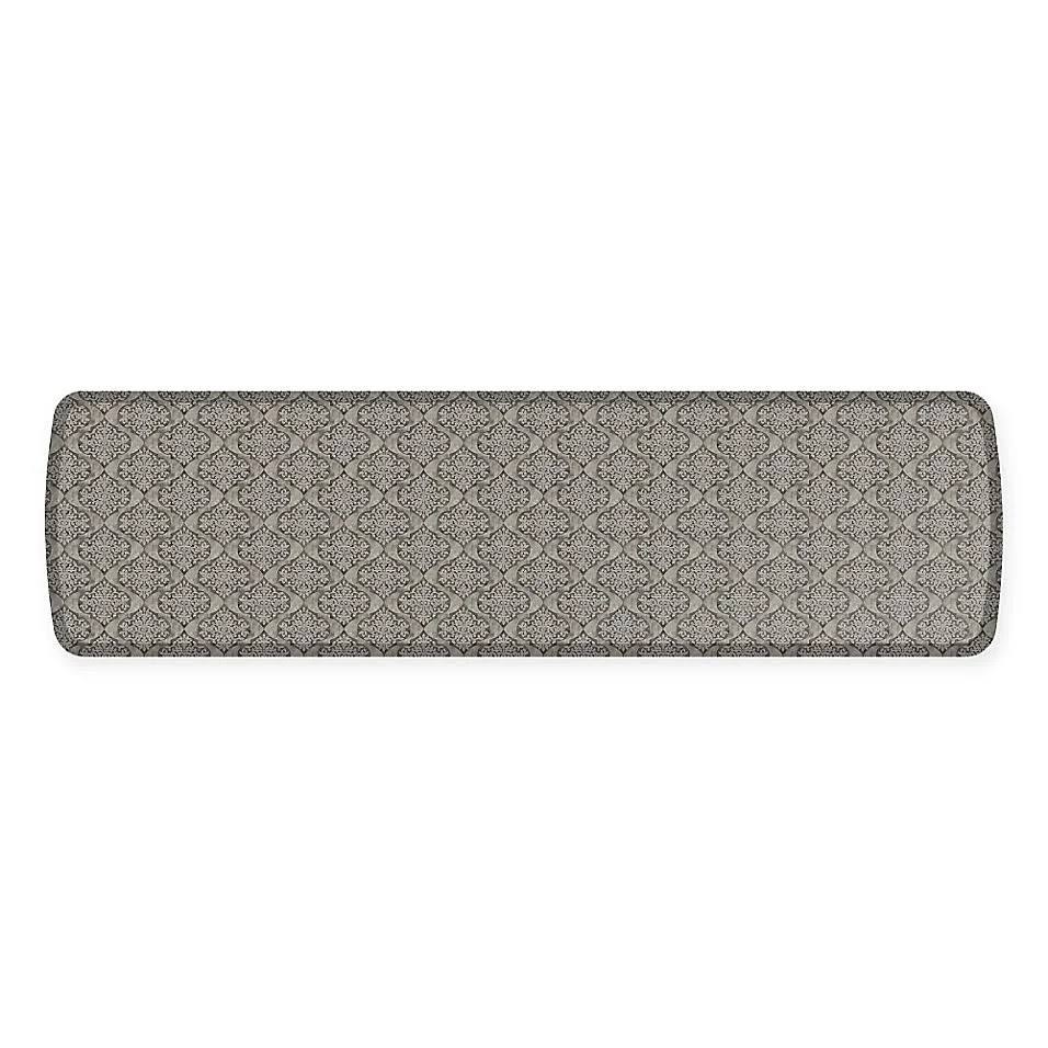 GelPro Elite Damask Dove Grey AntiFatigue Kitchen Floor Mat 20x72