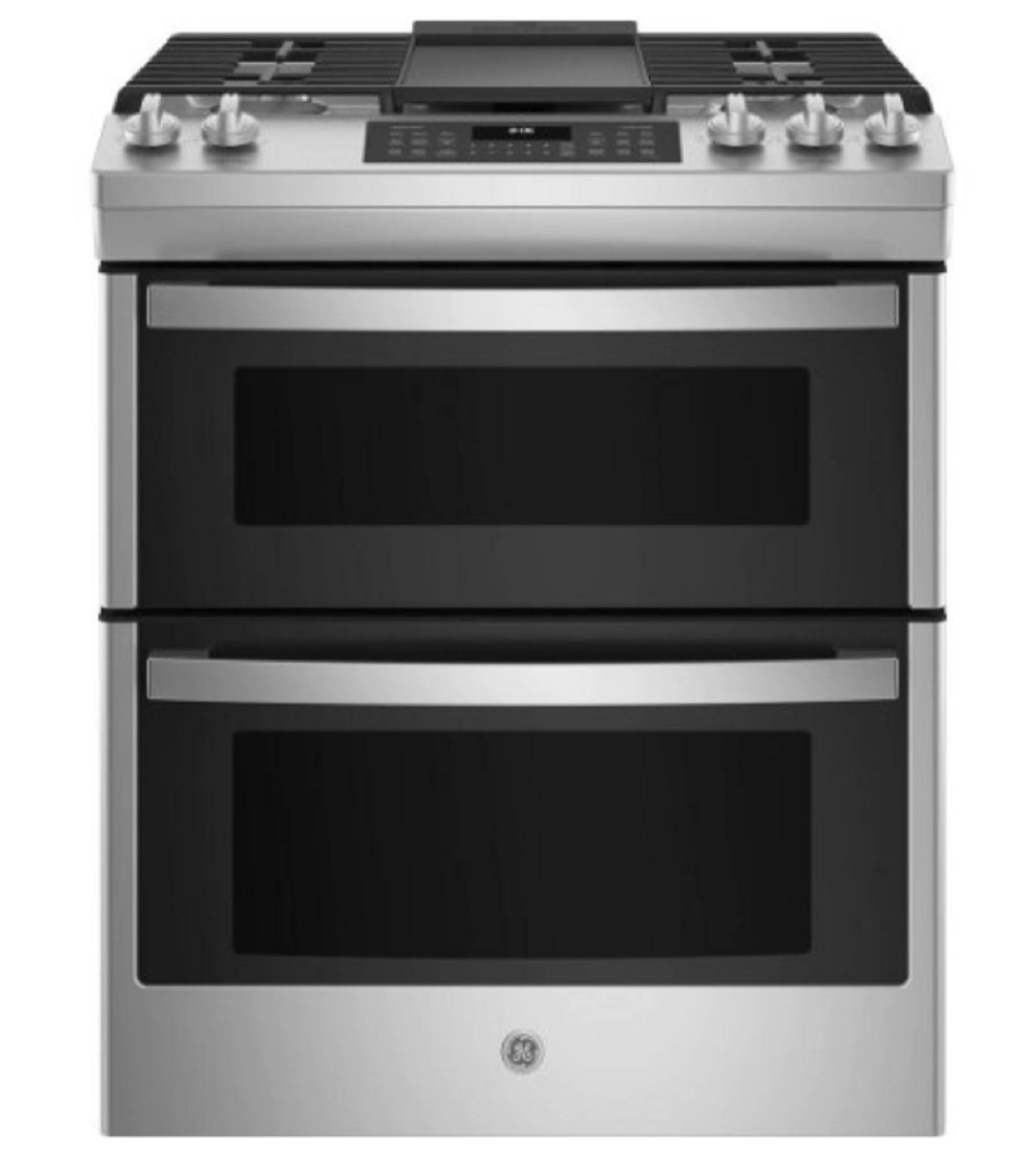 GE 30" Stainless Steel Slide in GAS Double Oven RangeJGSS86SPSS Joueurfd