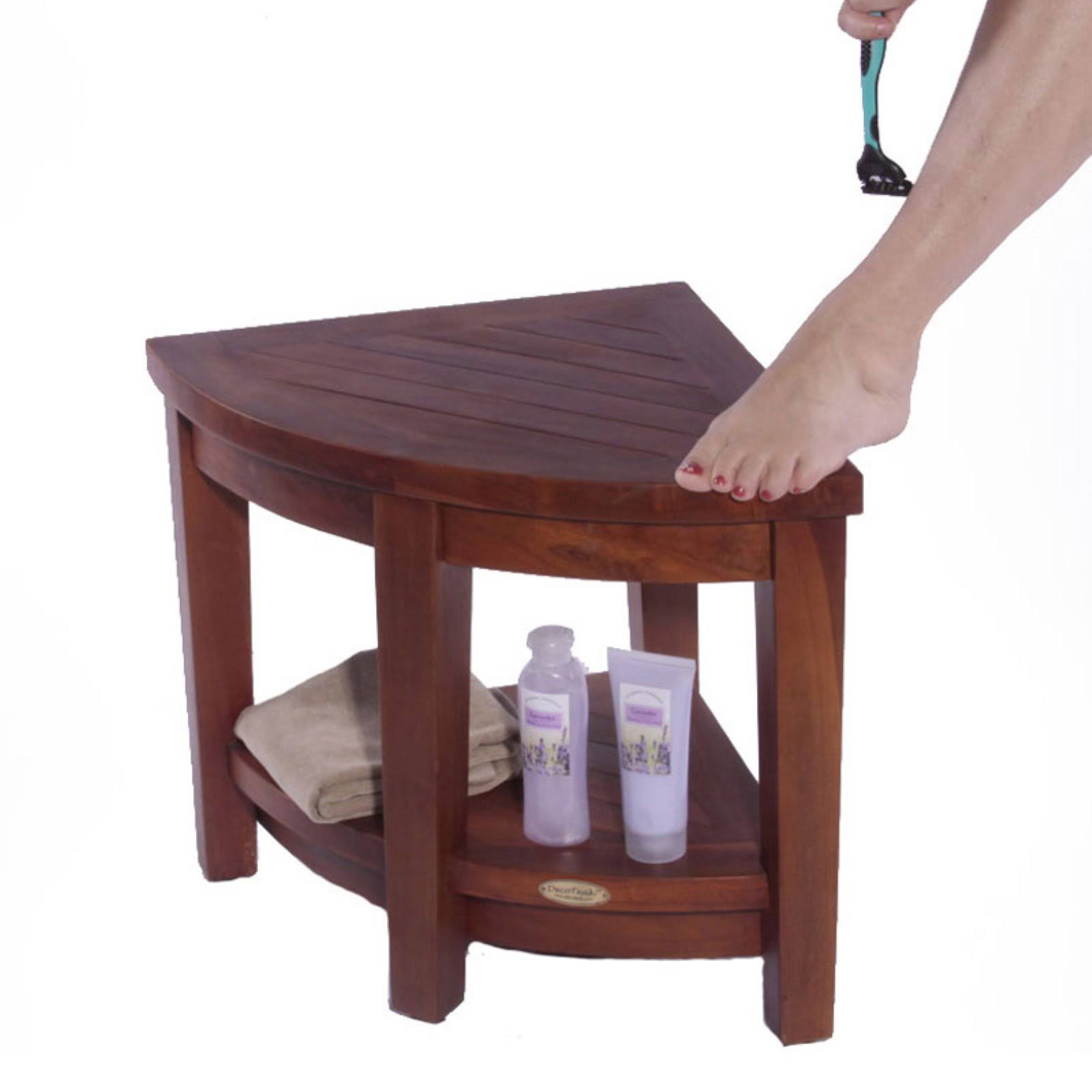 Decoteak Classic Teak Corner Shower Chair - Joueurfd